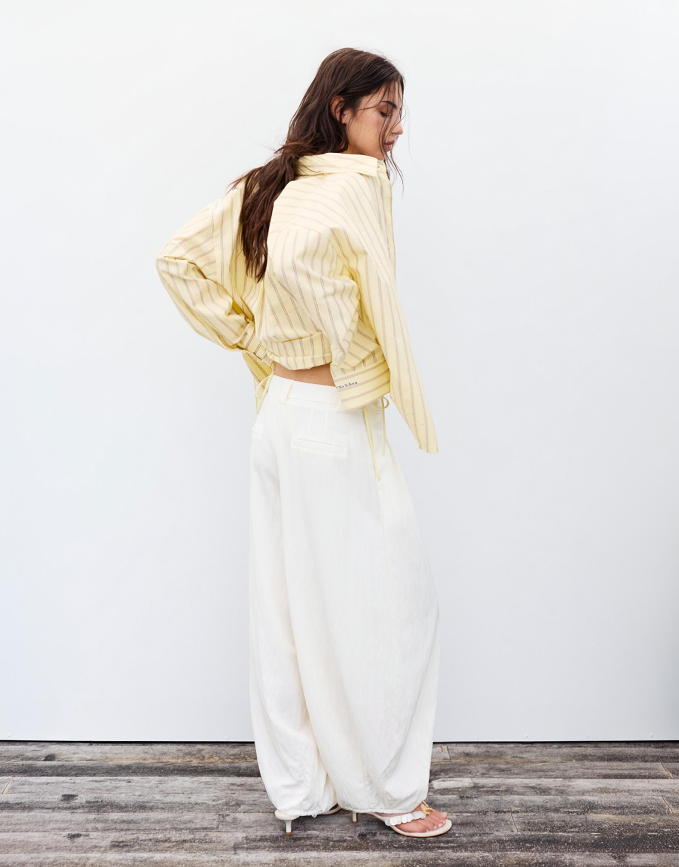 Pensi detaylı şalvar pantolon - Görsel 10