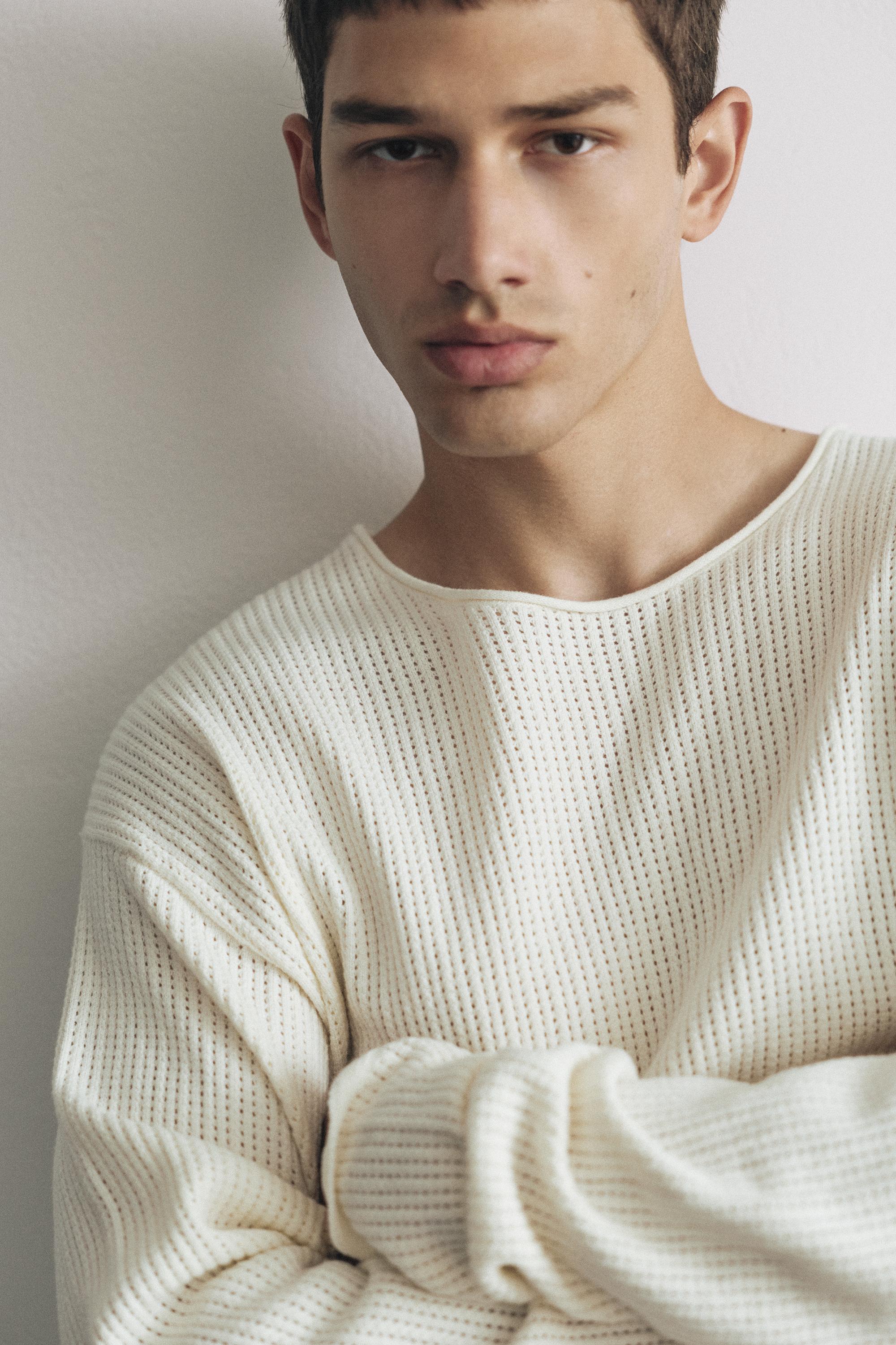 Cutwork knit jumper — Off white