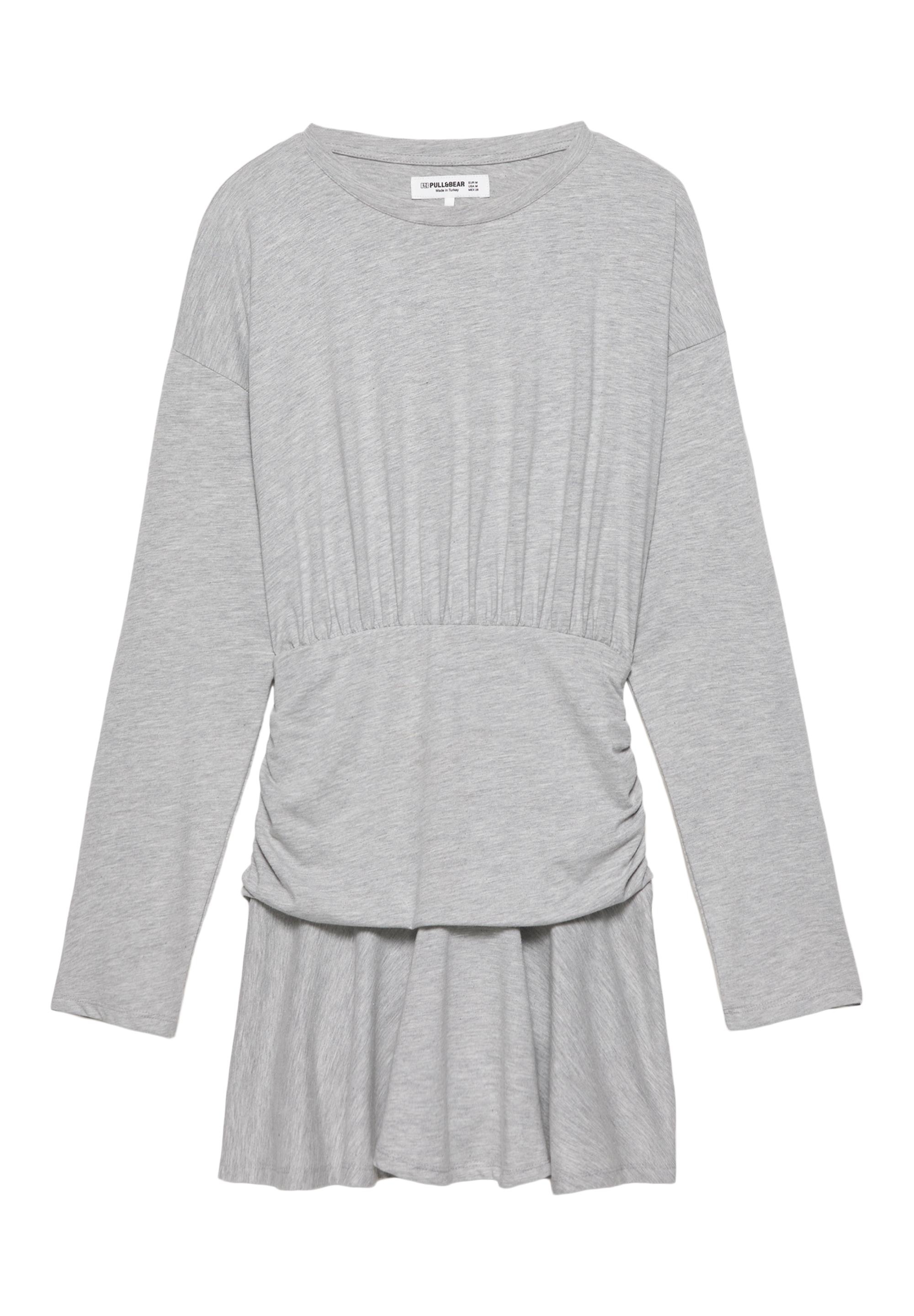 Short gathered dress — Grey marl