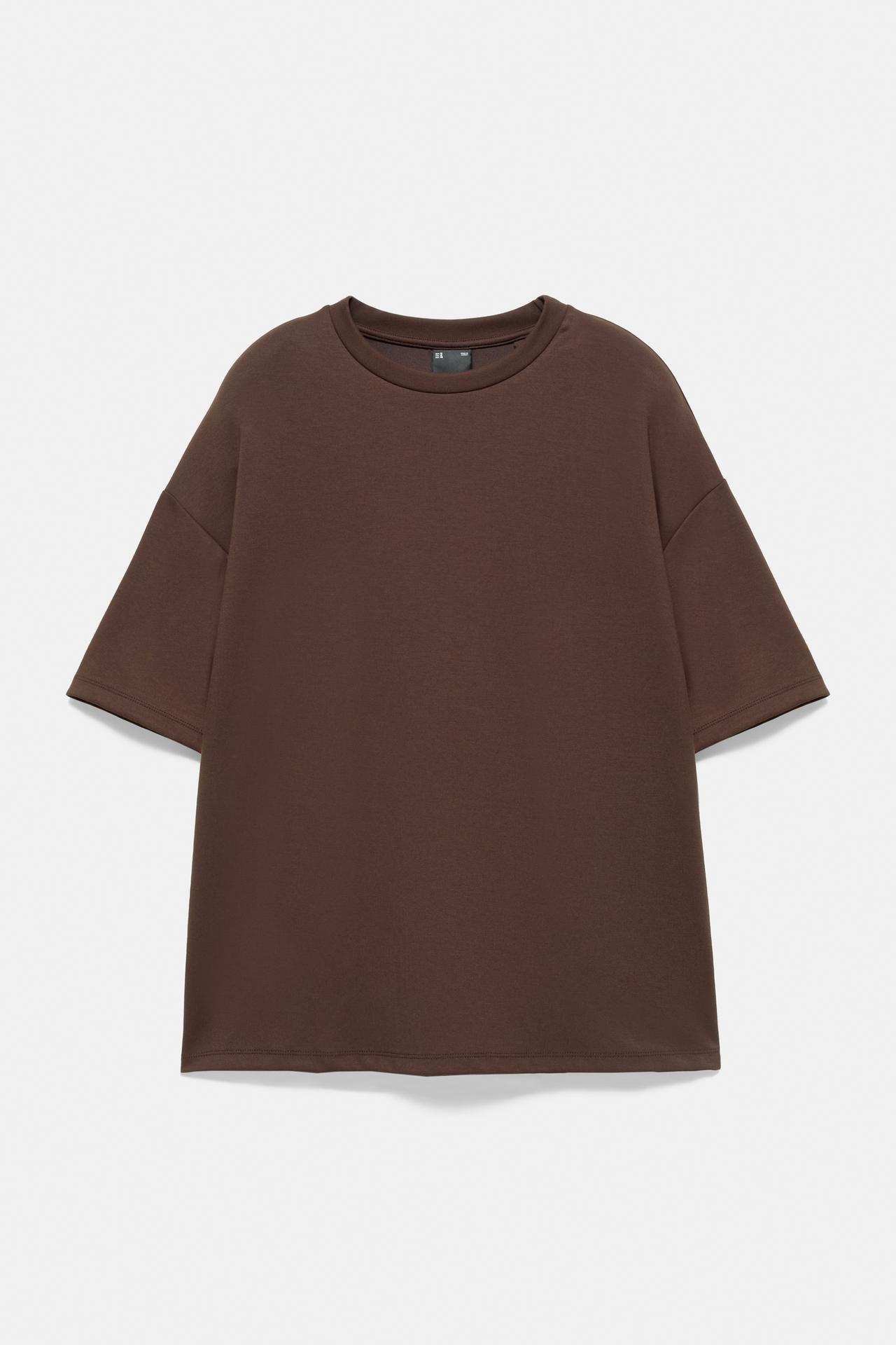 Boxy-fit short sleeve T-shirt — Brown