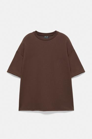 Boxy-fit short sleeve T-shirt — Brown 1