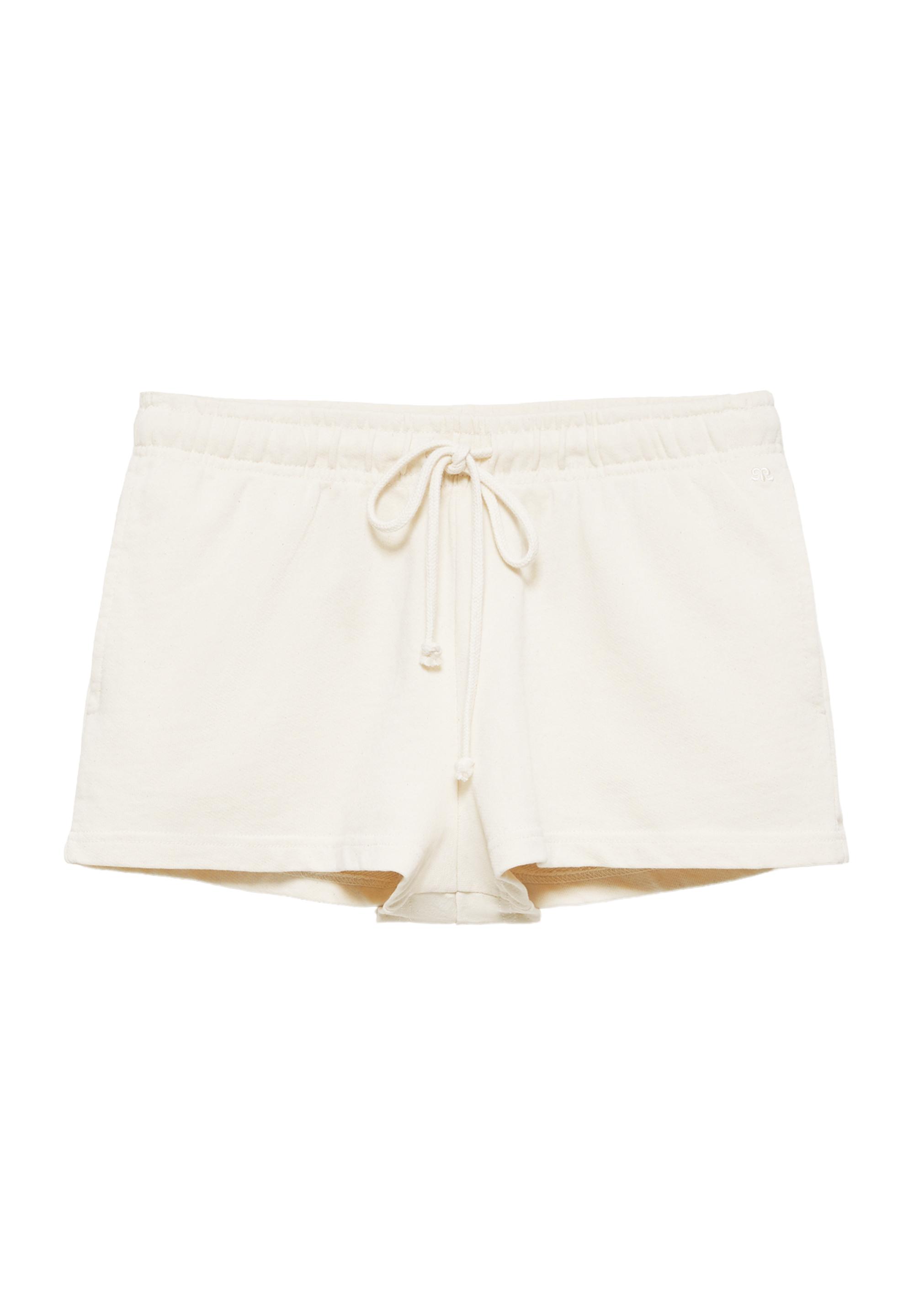 Sports shorts with elastic waist — Ecru