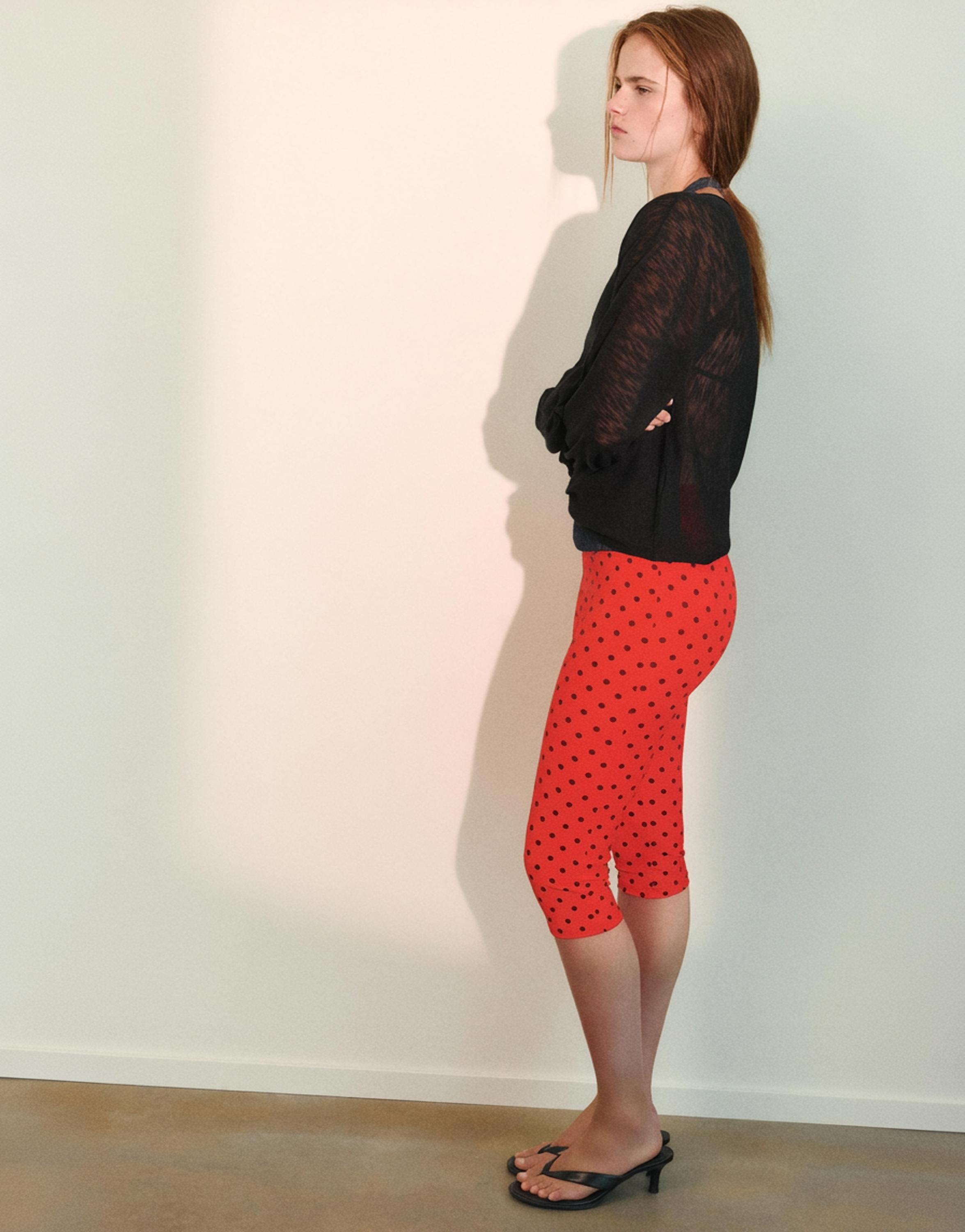 Polka dot capris — Red