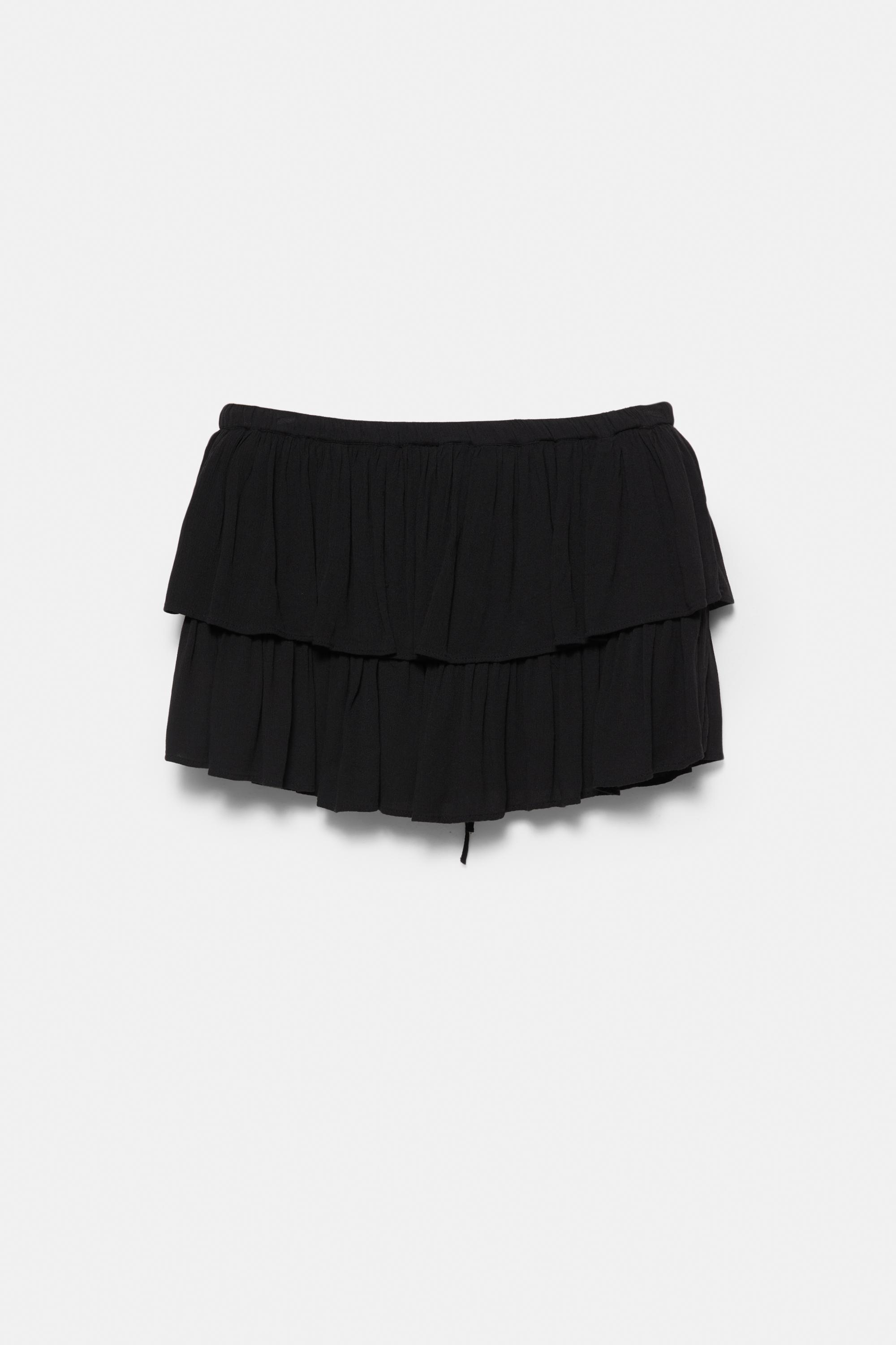 Ruffled skort — Black