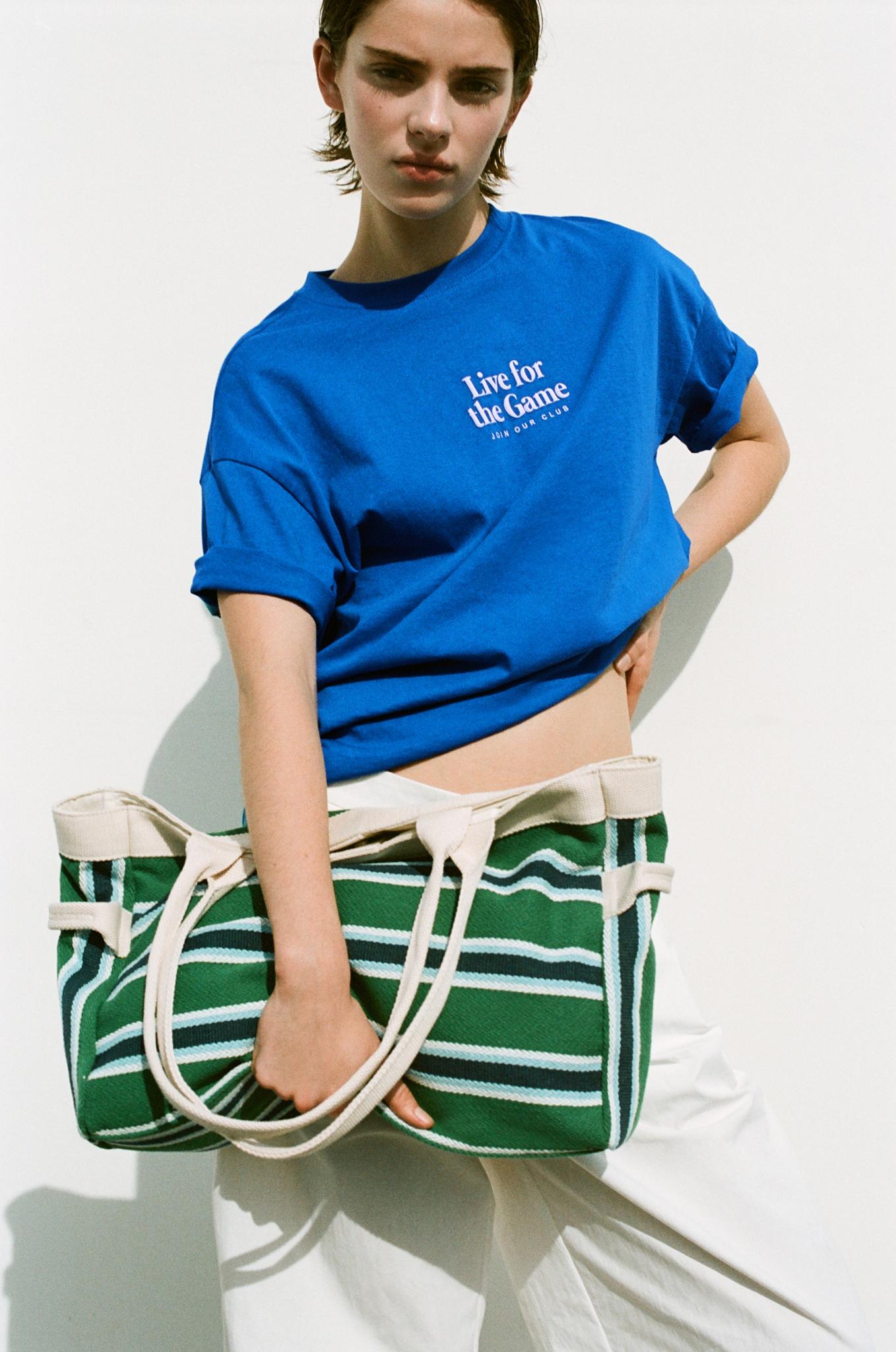 Çizgili tote çanta - Görsel 42