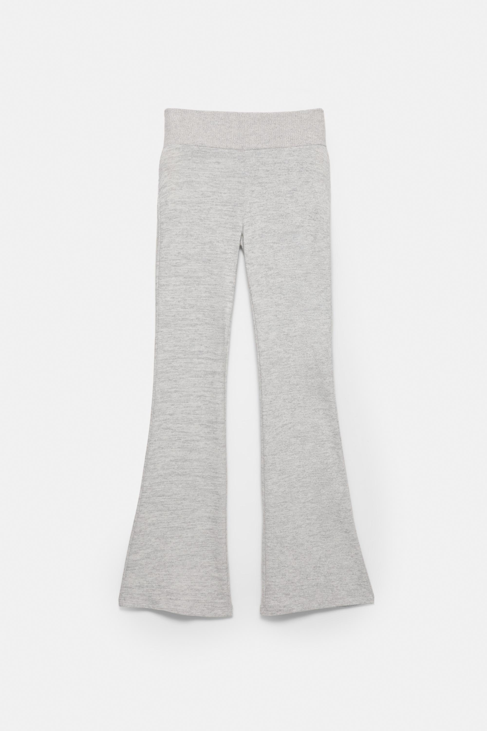 Soft touch flared trousers — Pale marl