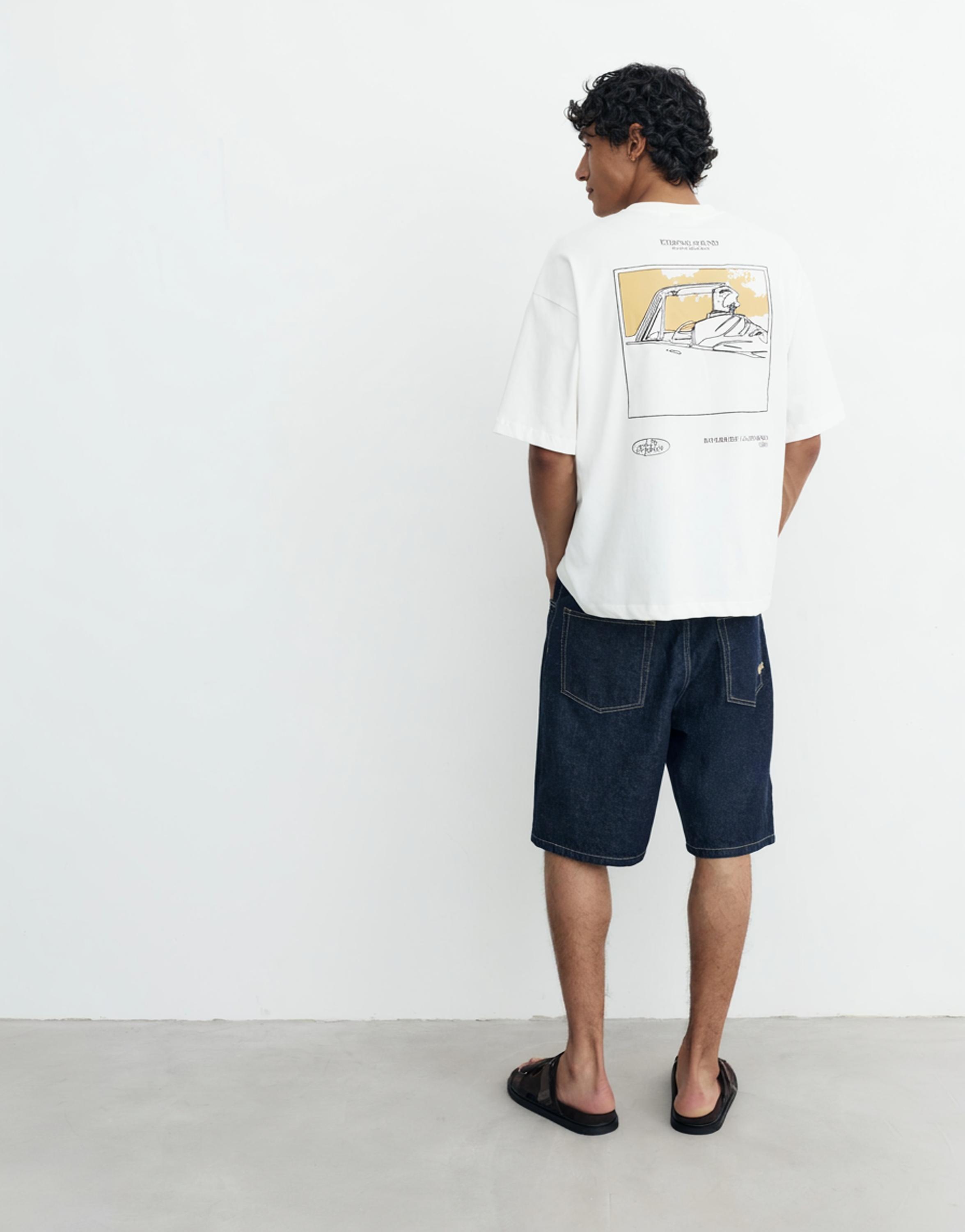 Los Angeles grafik baskılı relaxed fit Tişört - Görsel 6