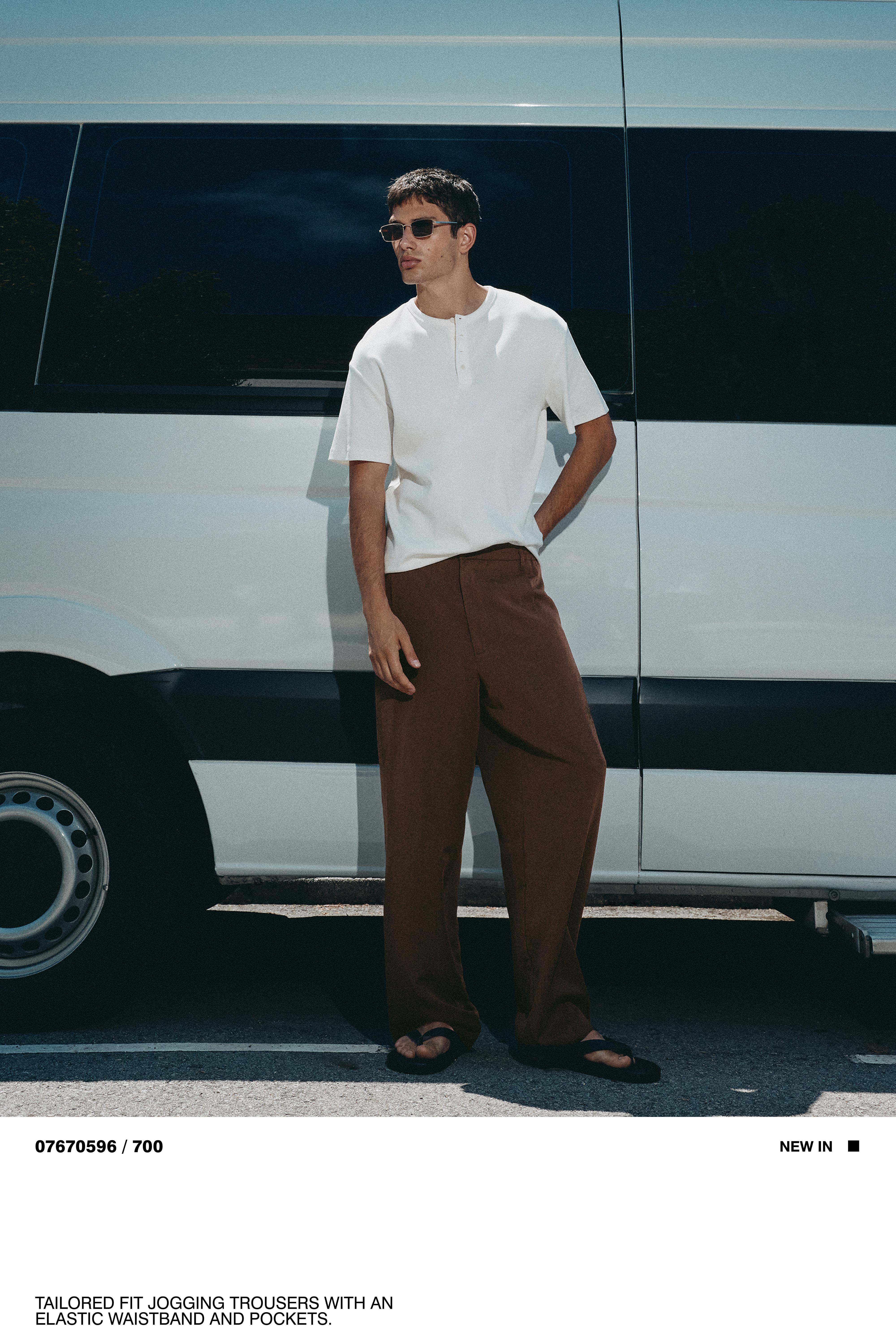 Tailored jogging trousers — Brown