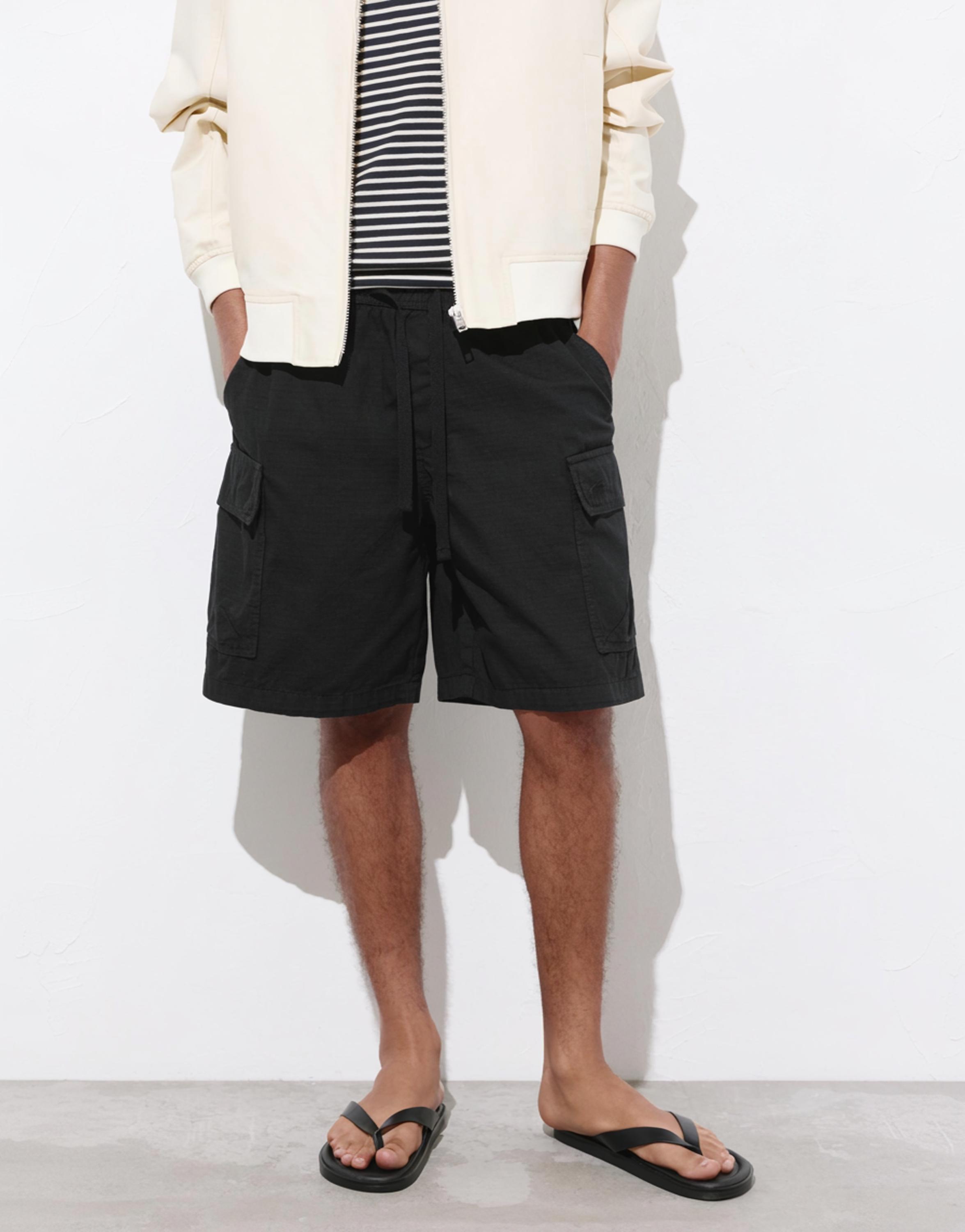 Ripstop cargo Bermuda shorts — Black