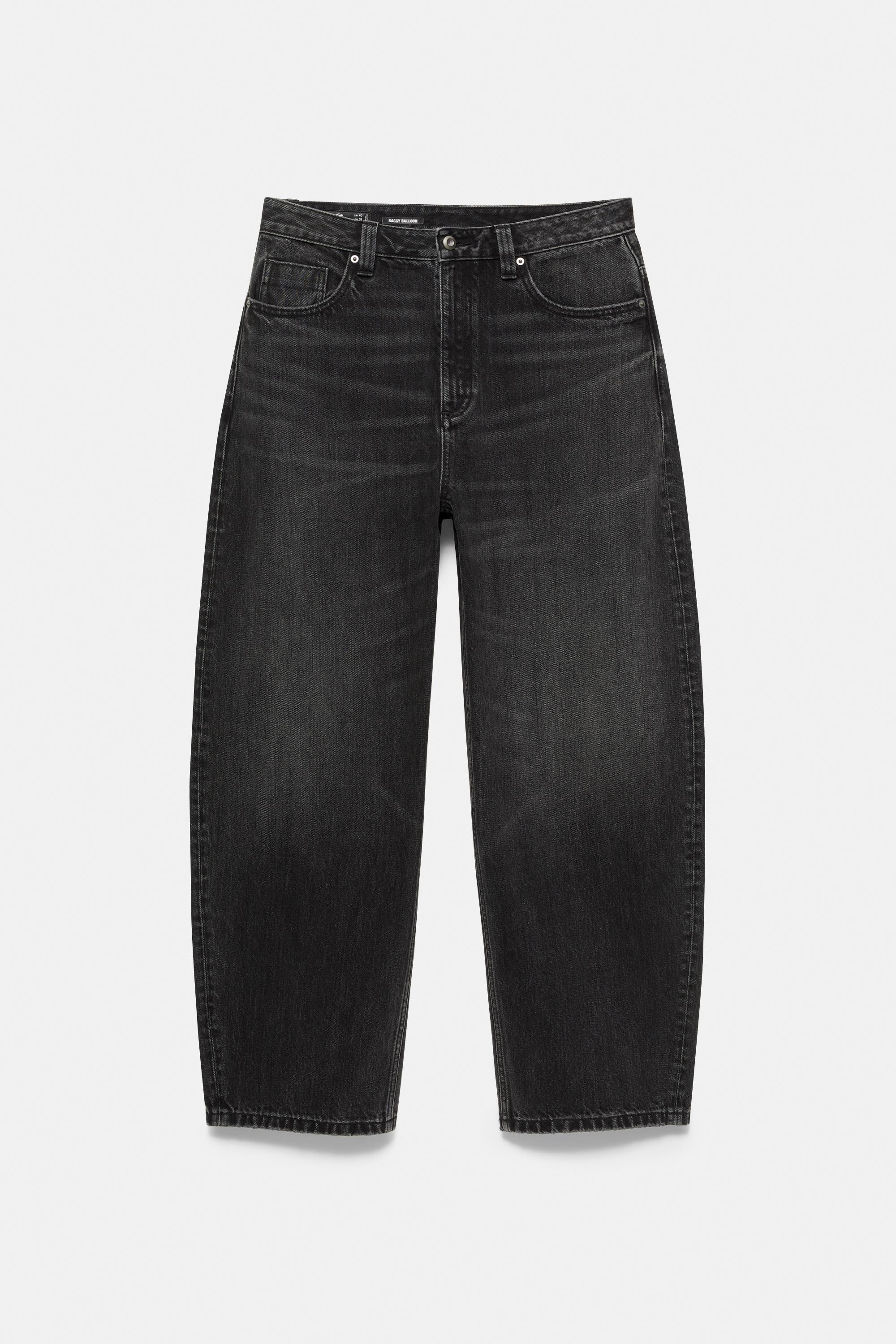 Balloon-fit baggy jeans — Faded black