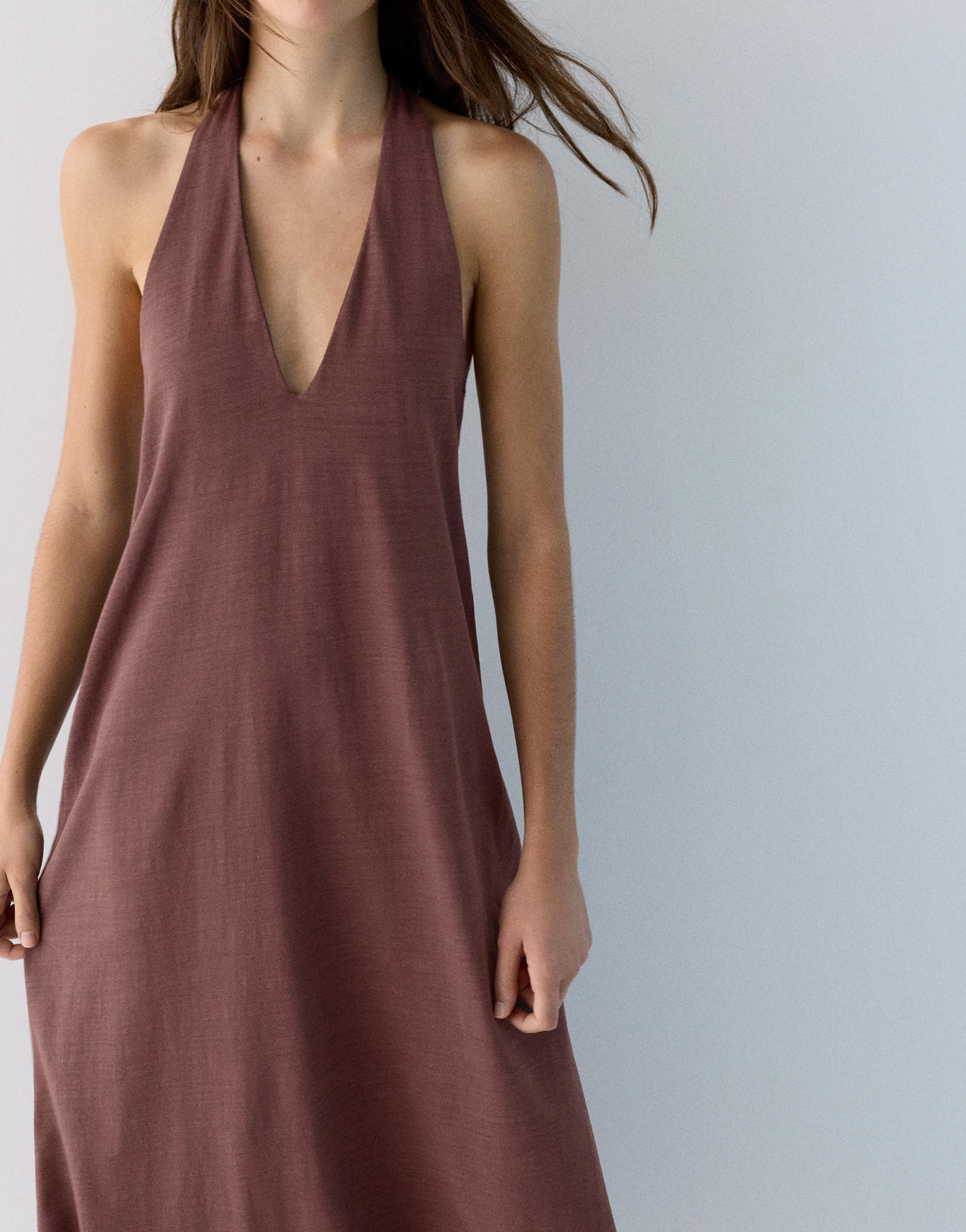 Halter midi elbise - Görsel 11