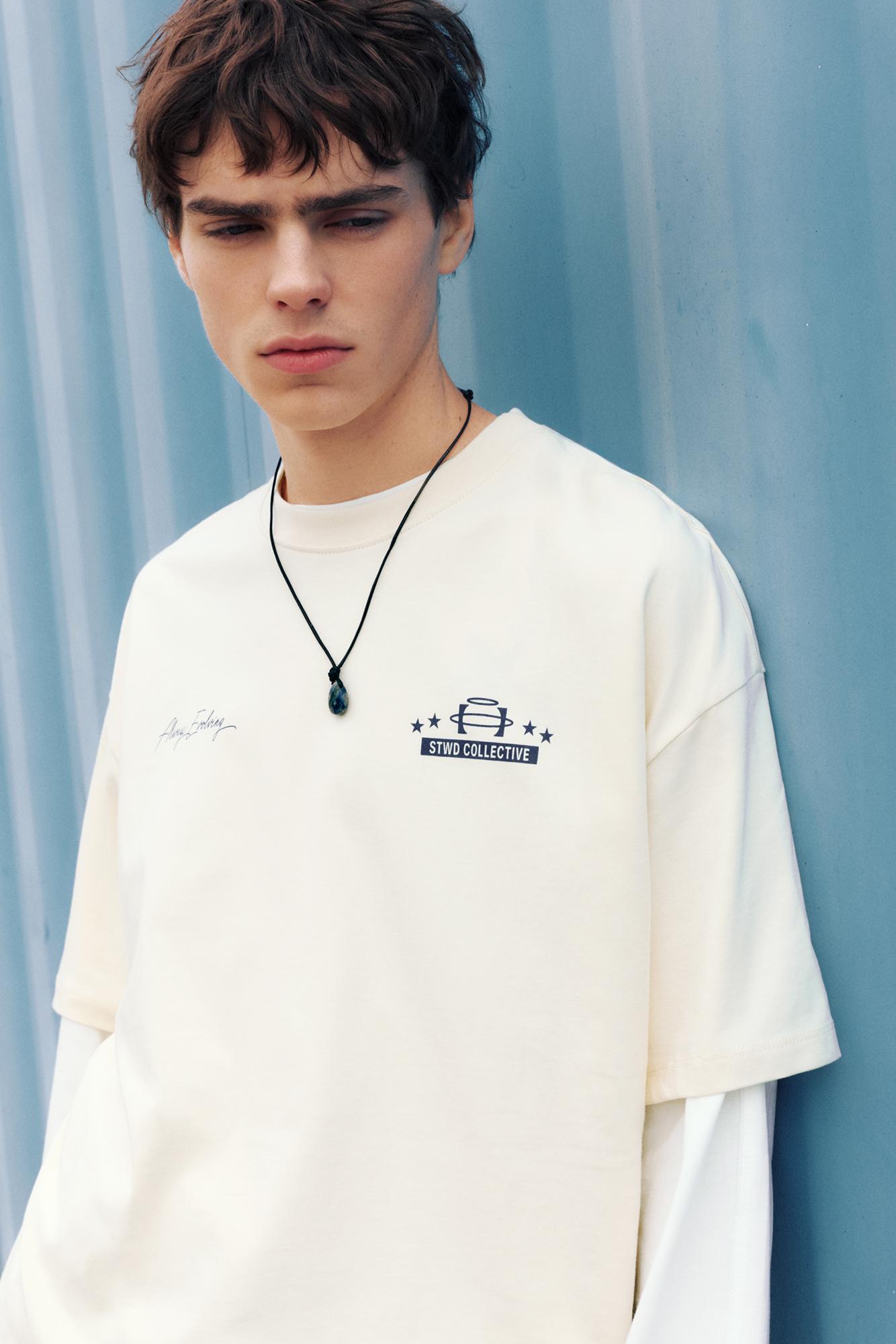 STWD boxy-fit graphic T-shirt — Lime