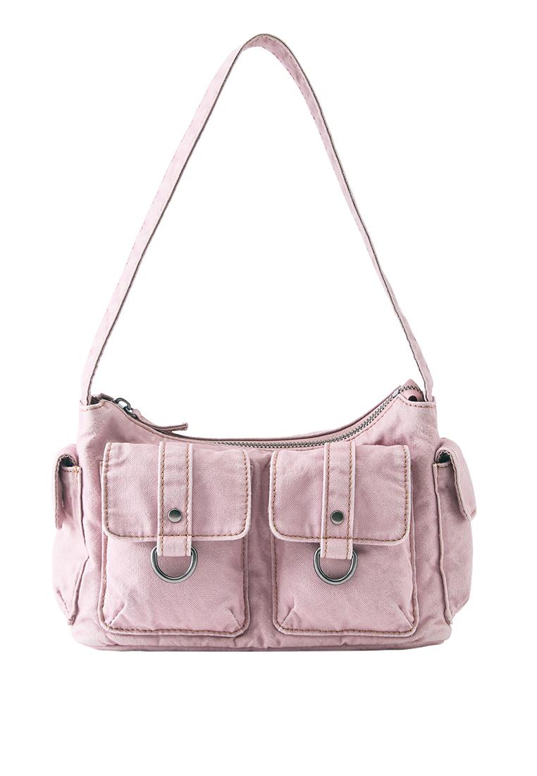 Multi-pocket shoulder bag — Pink