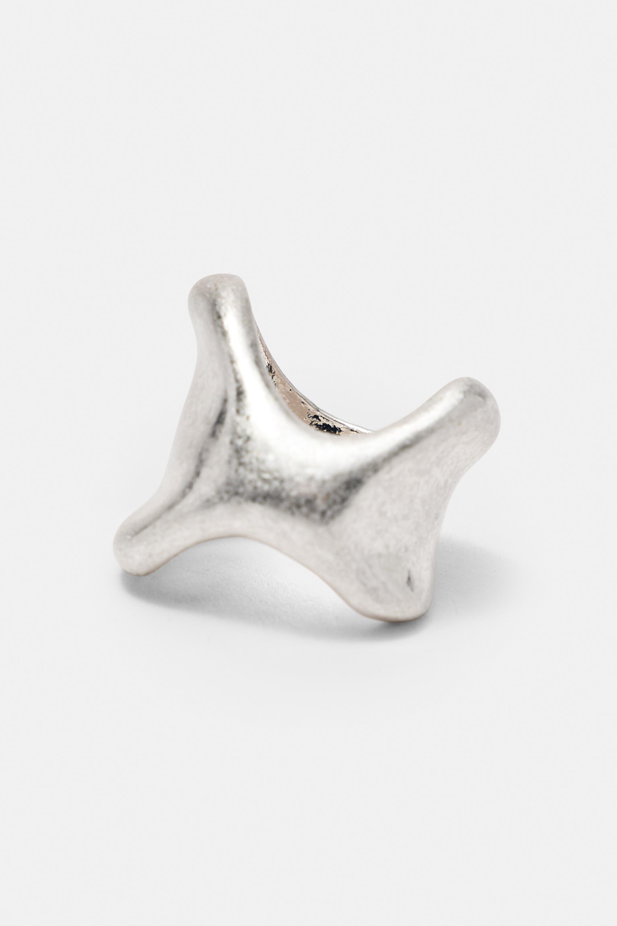 Pack of 2 irregular rings — Silver