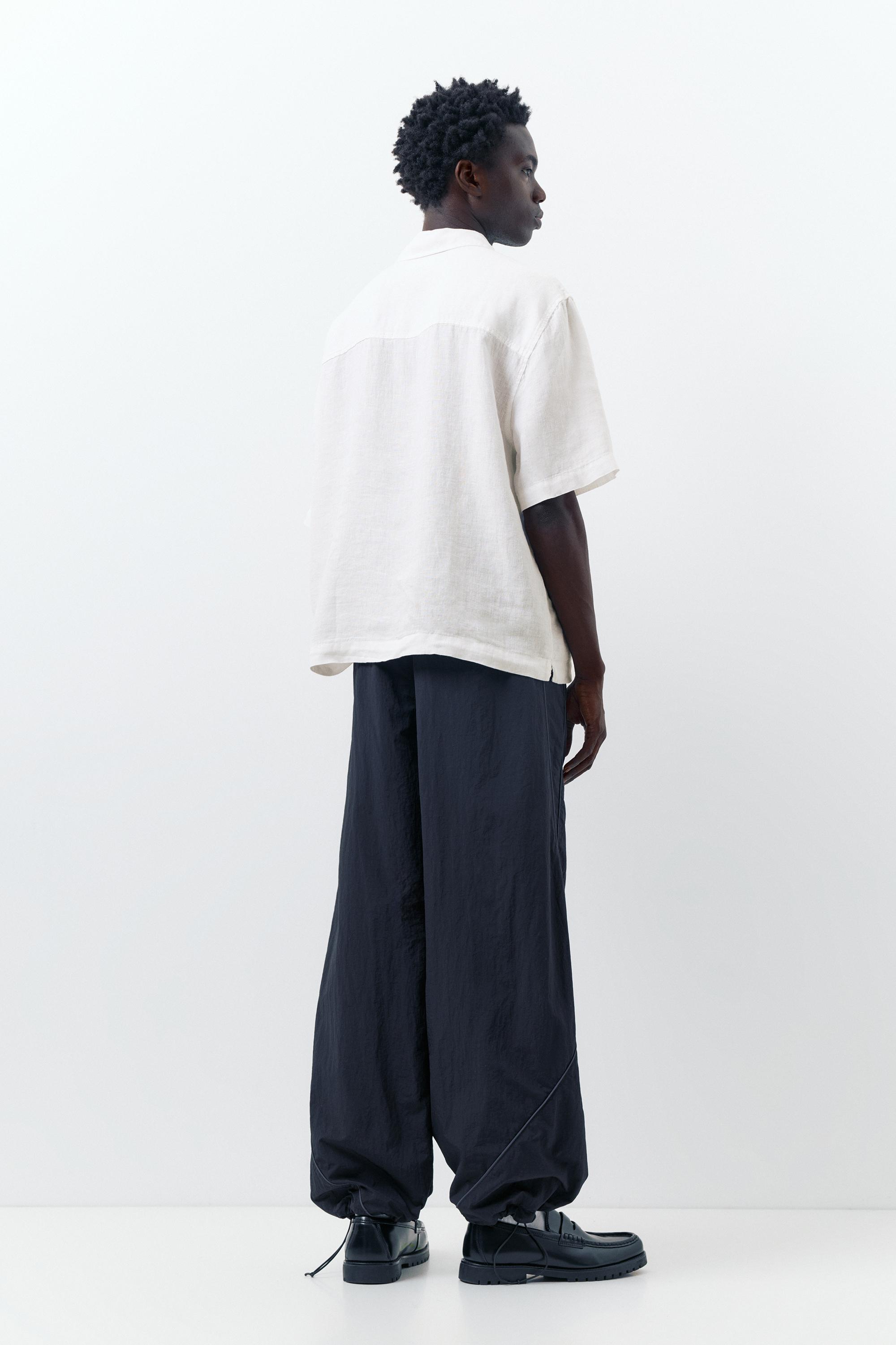 100% linen short sleeve shirt — Off white