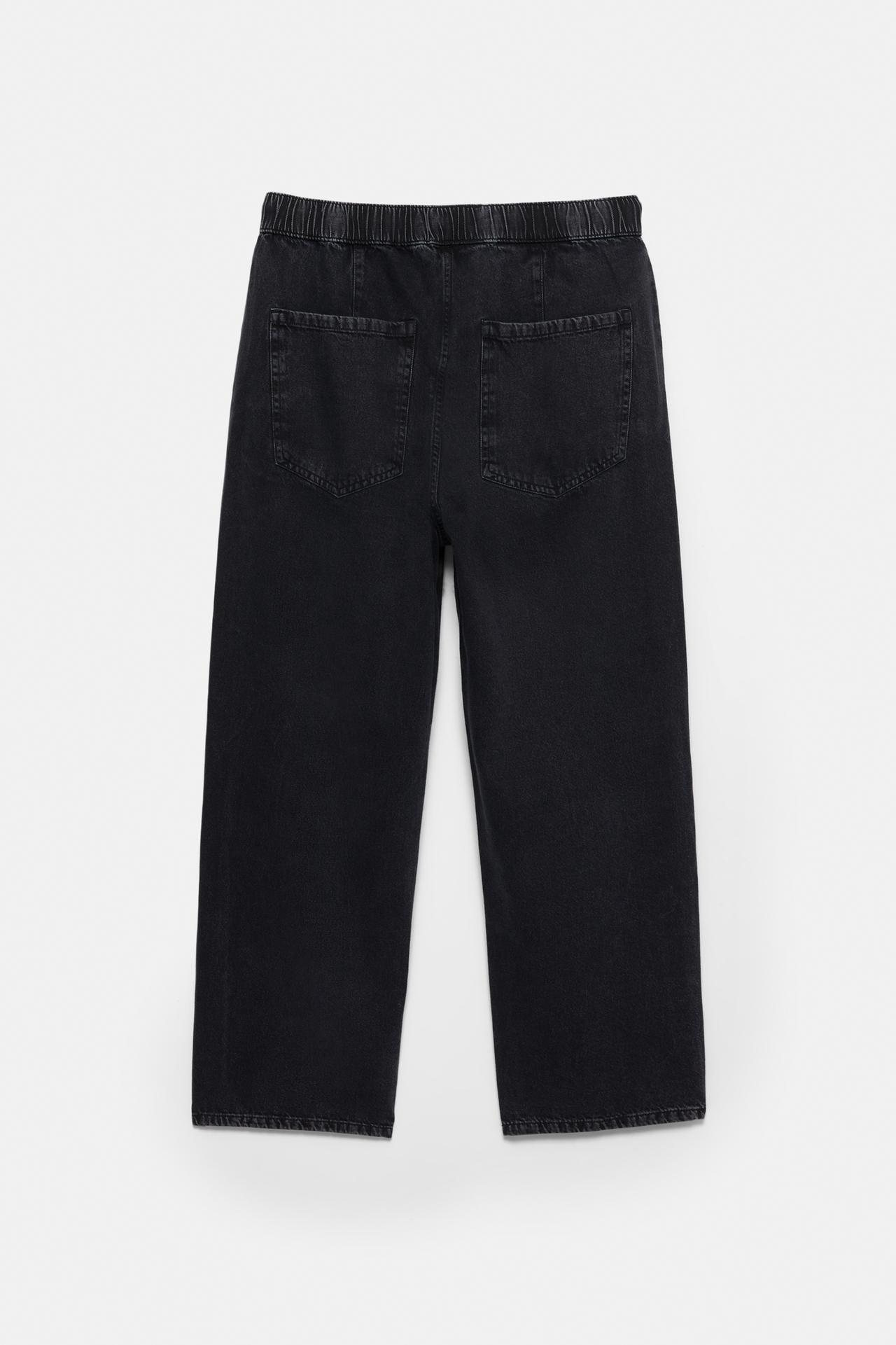 Slouchy mid-waist jeans — Black
