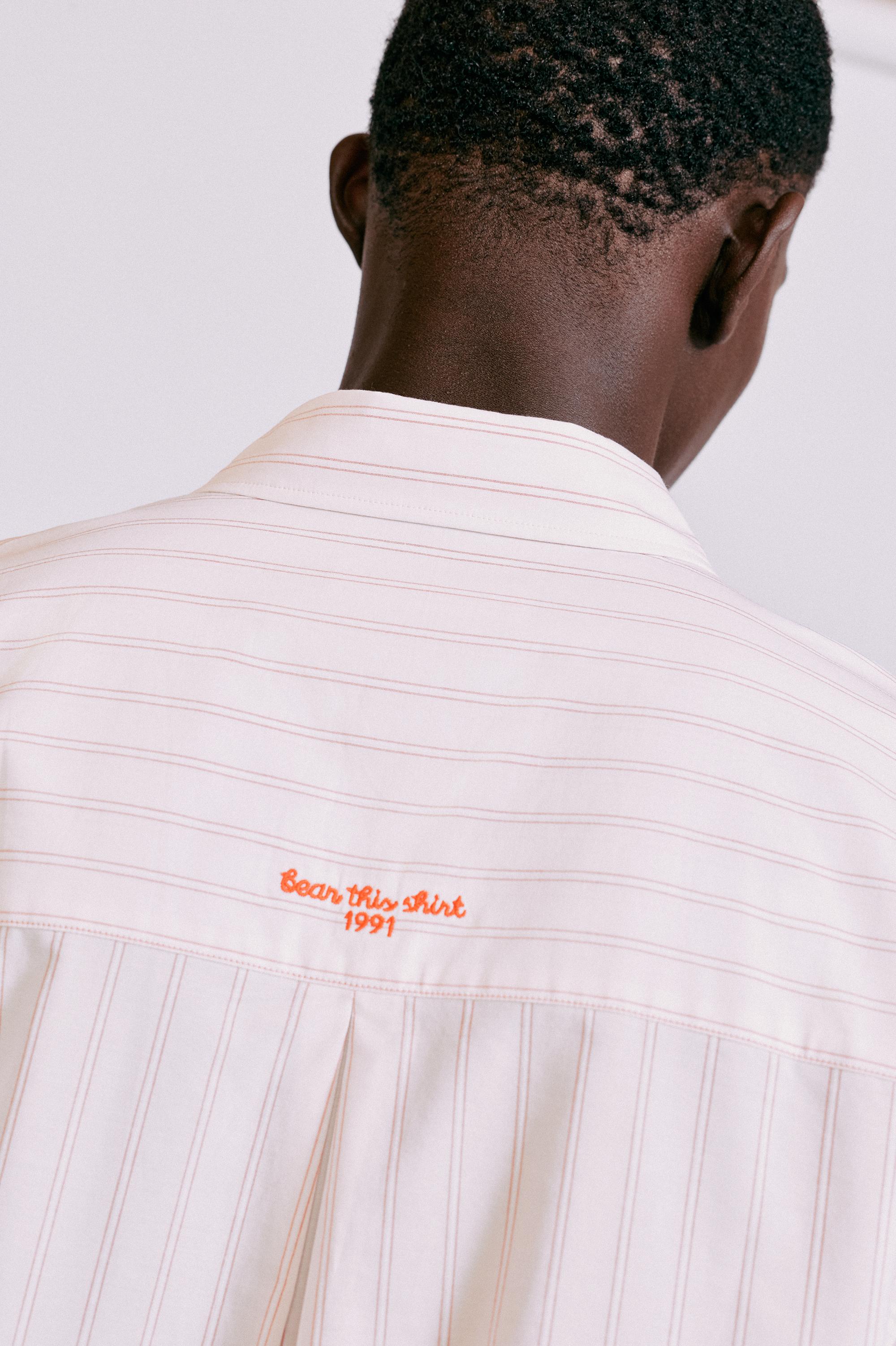 Striped long sleeve shirt — Rose pink