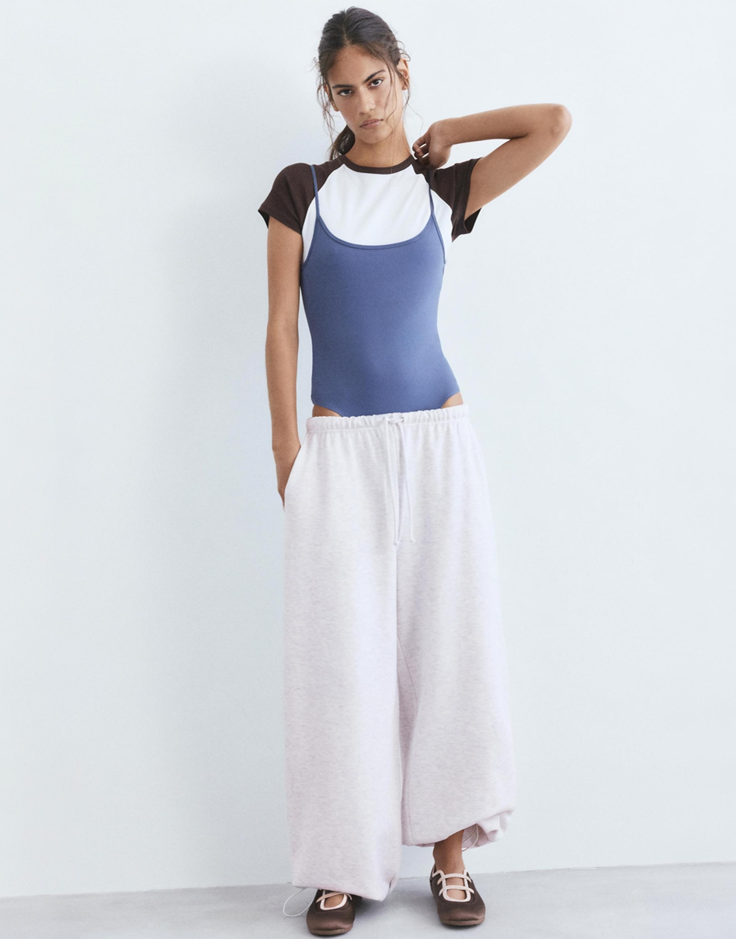 Ayarlanabilir paçalı geniş paça eşofman altı - Görsel 23