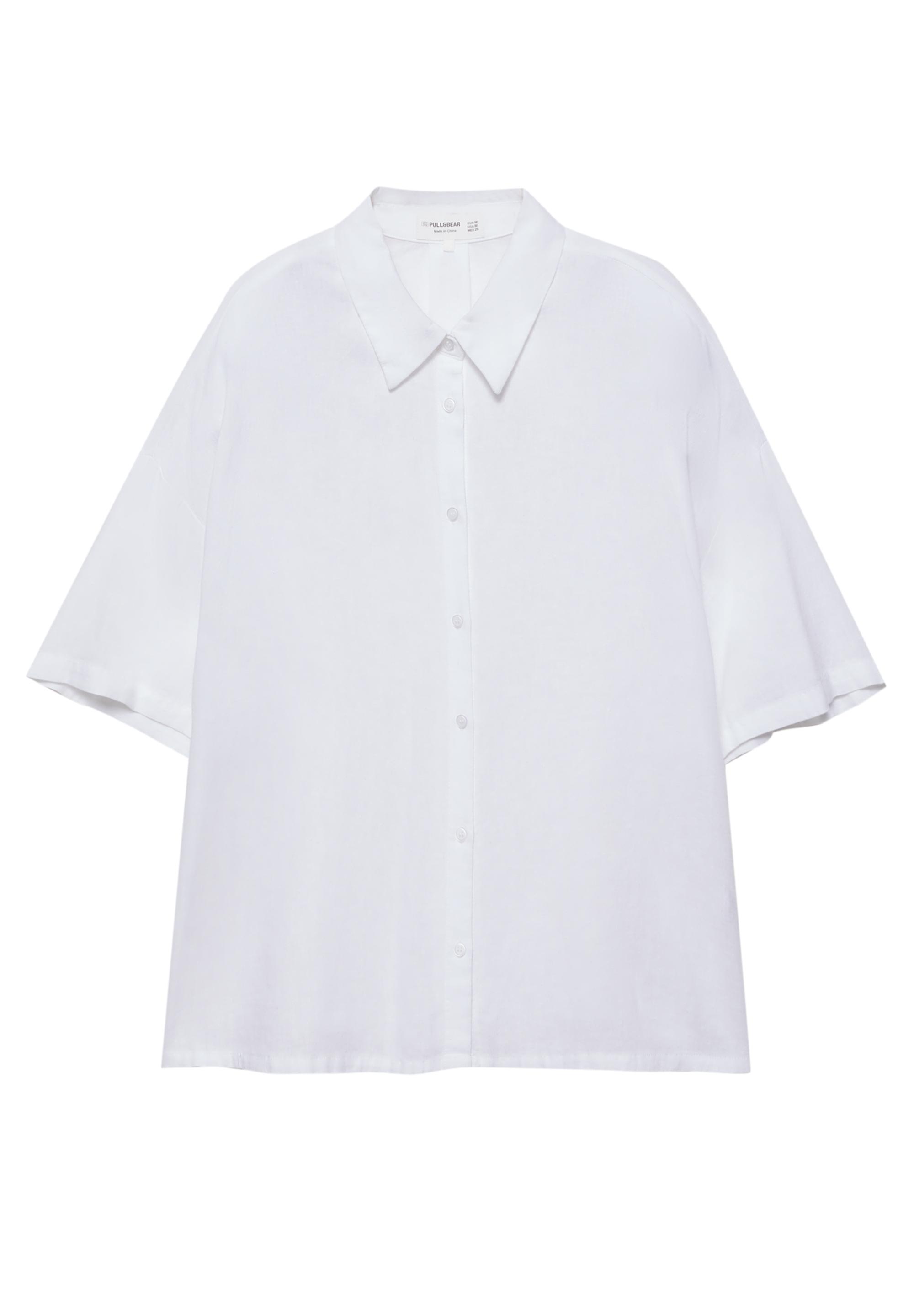 Ketenli kısa kollu gömlek