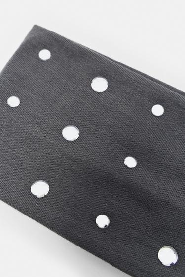 Studded stretch headband — Grey 2