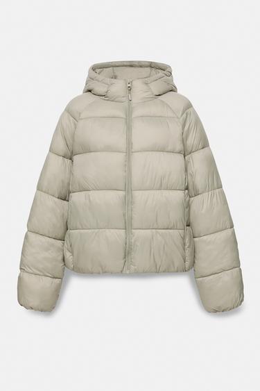 Hooded puffer jacket — Pale khaki 6