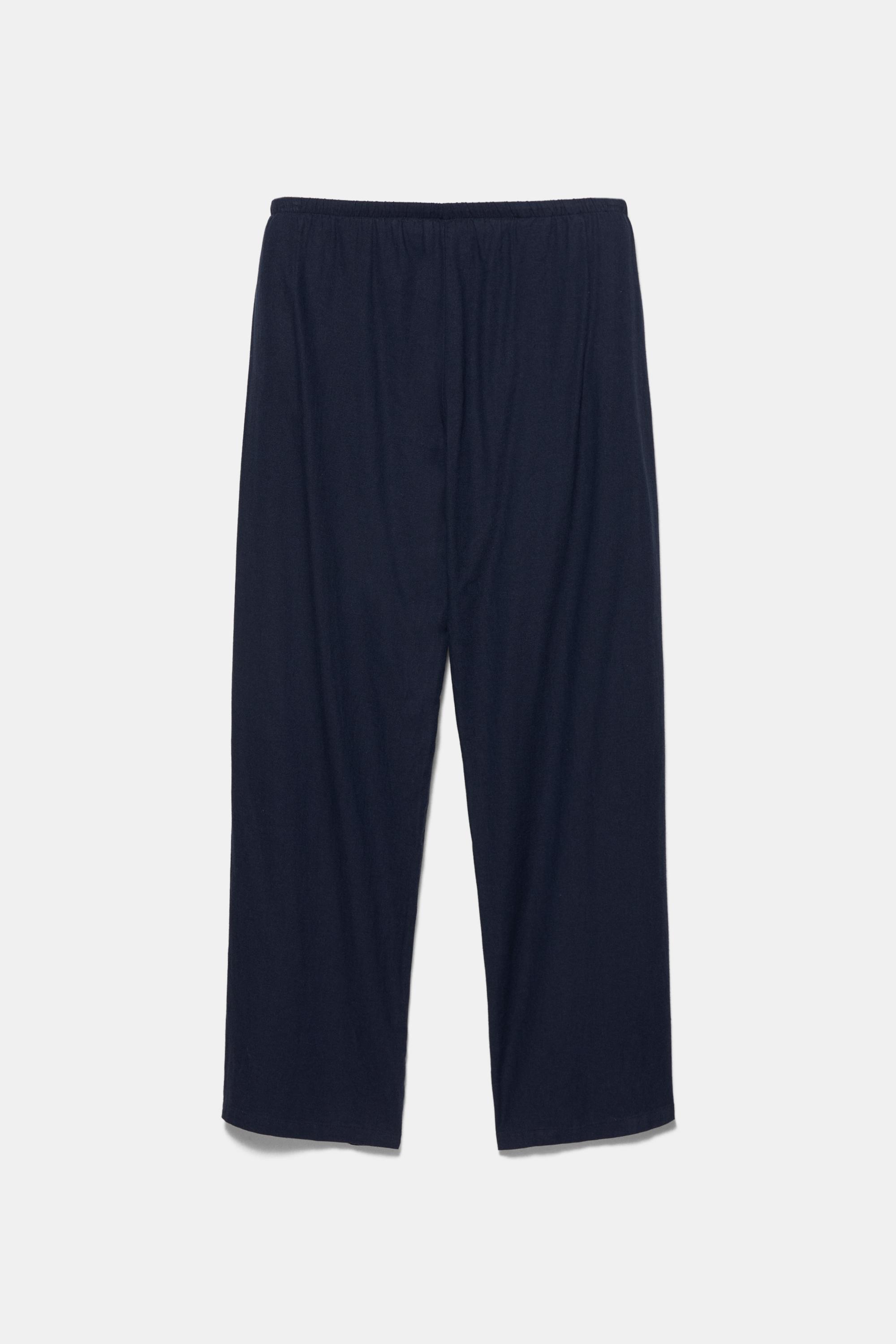 Linen blend joggers — Navy