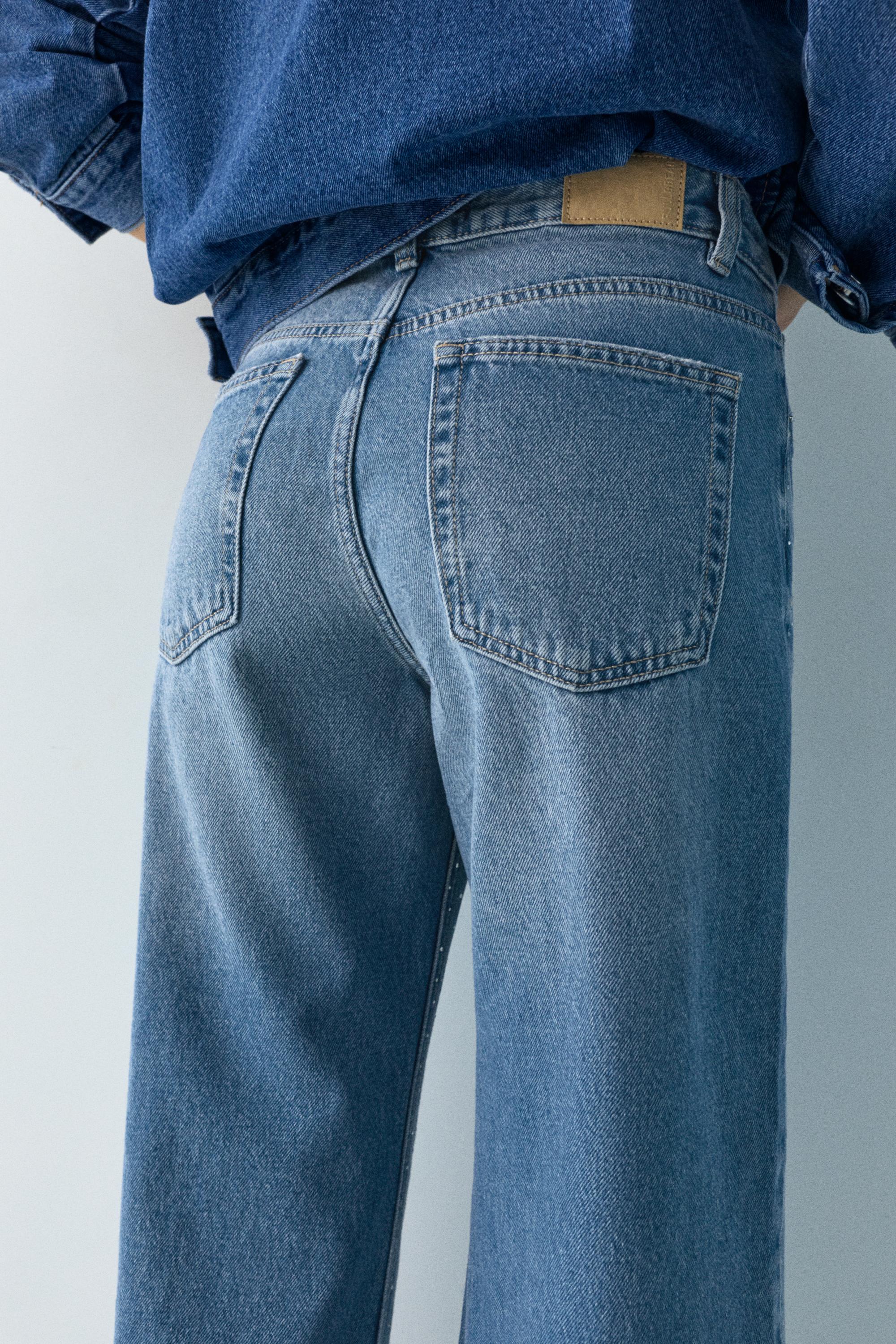 Işıltılı baggy straight fit jean - Görsel 32