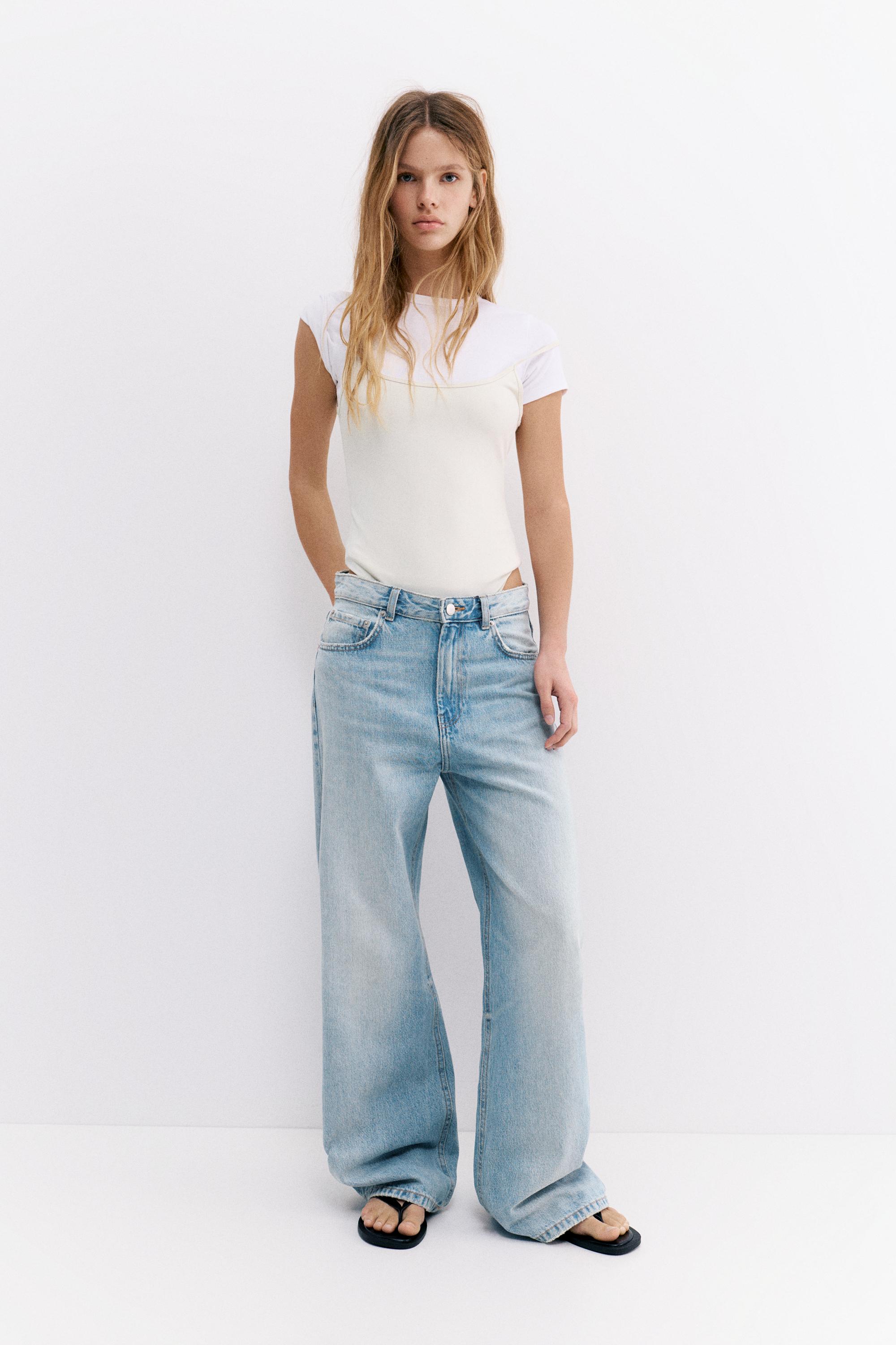 Mid-rise baggy jeans — Pale blue