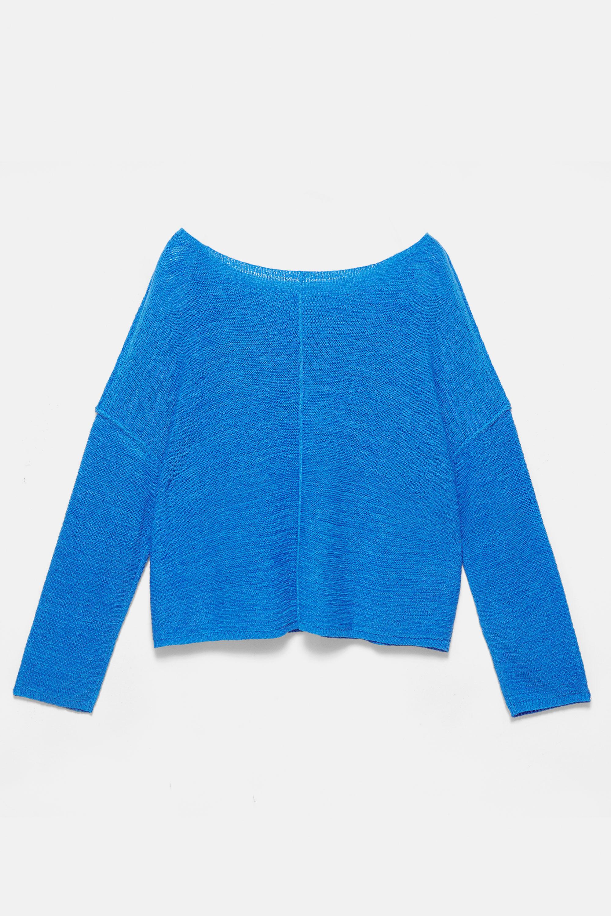 Asimetrik ince örgü kazak - Görsel 5