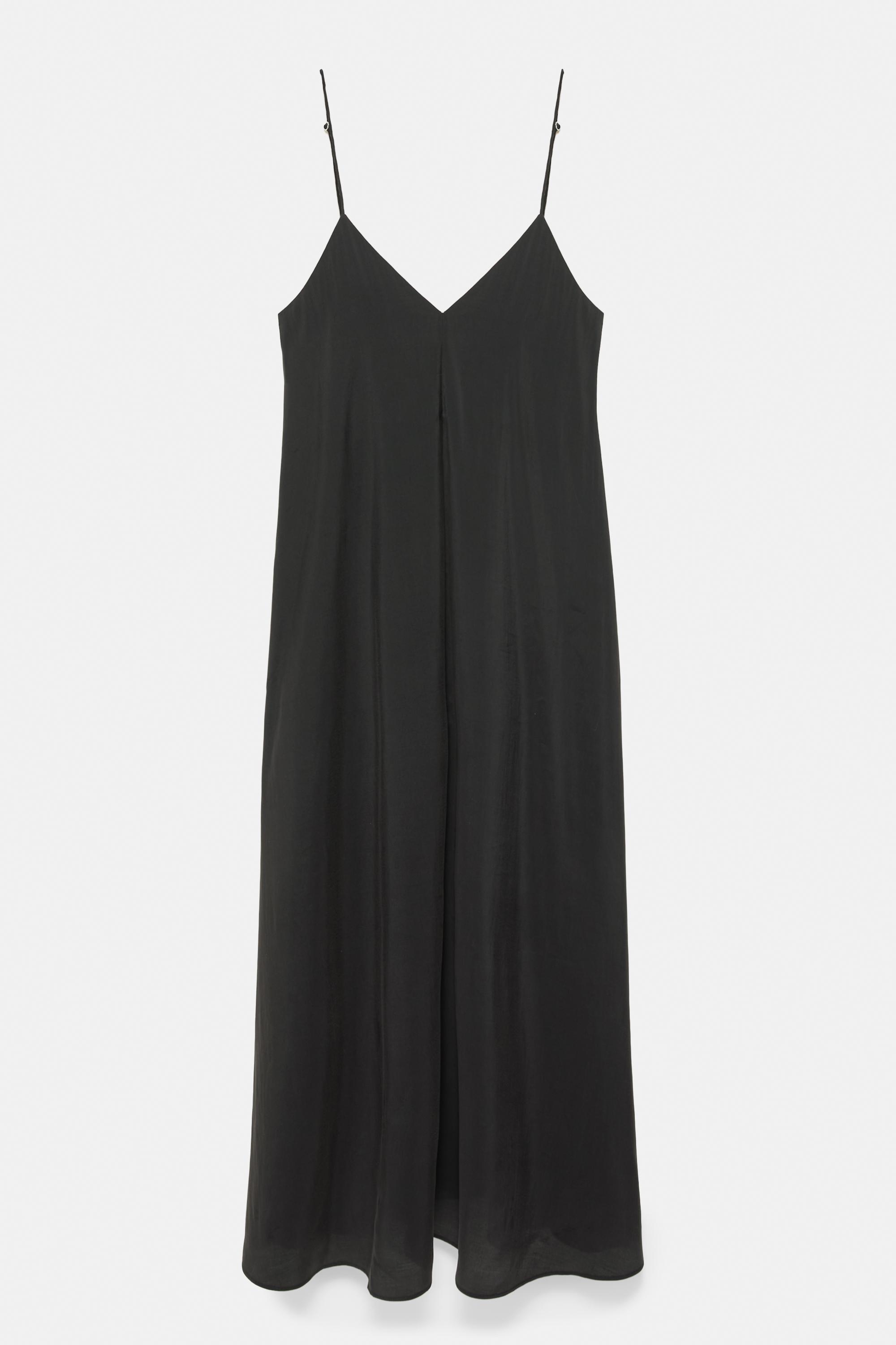 Strappy flowing modal midi dress — Anthracite grey