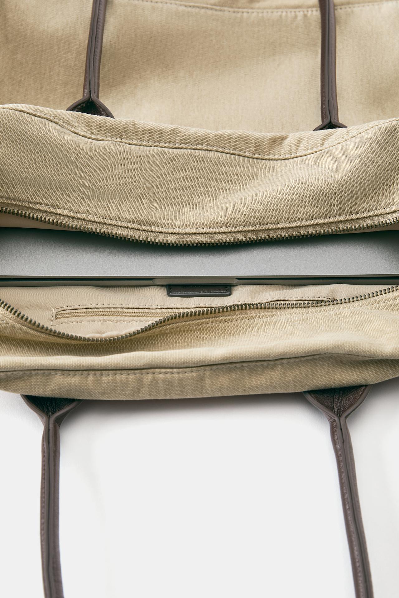 Studded shopper bag — Beige