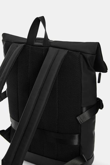 Rubberised flap backpack — Black 4