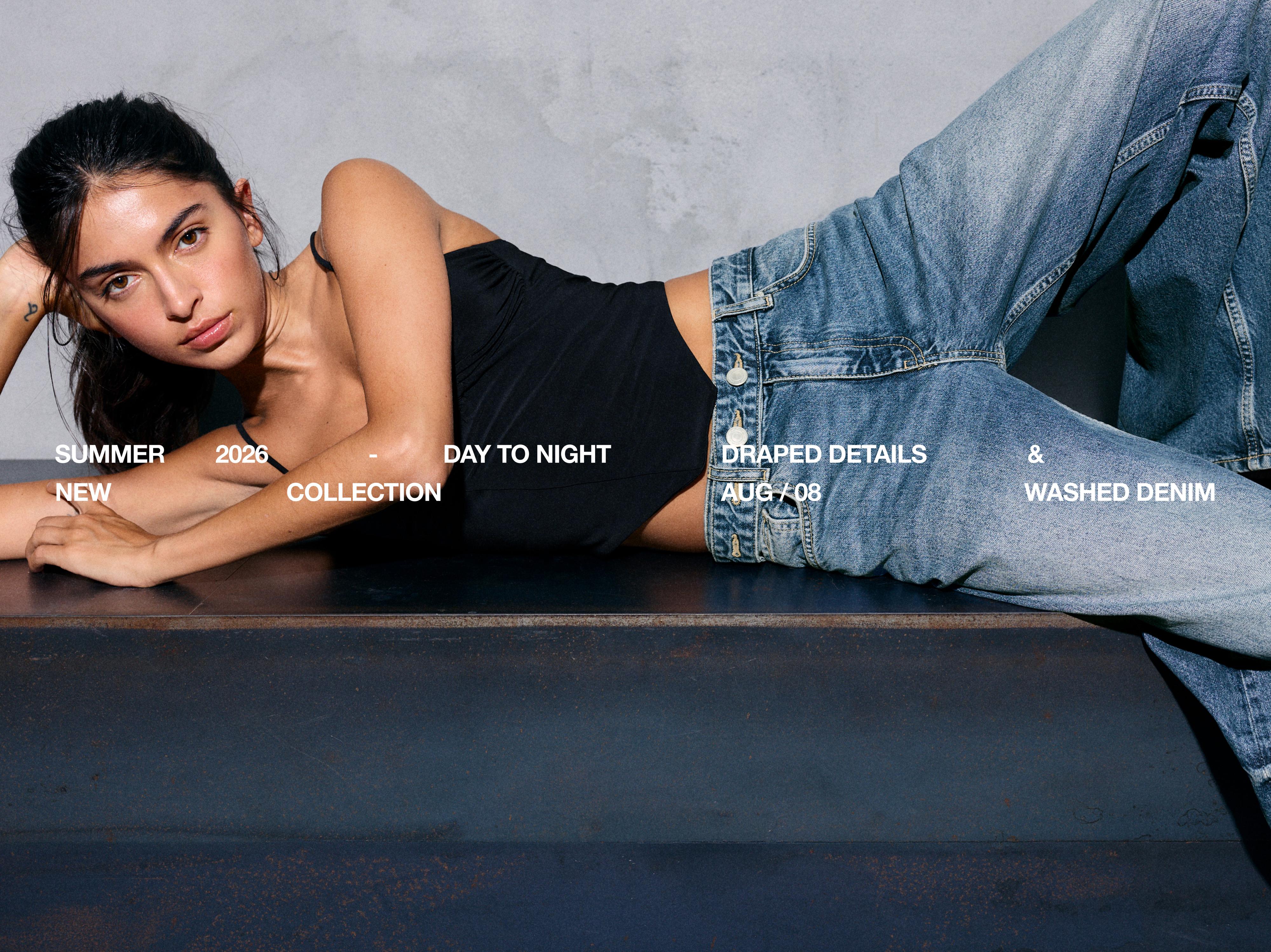 Relaxed fit baggy jeans with belt — Dark blue