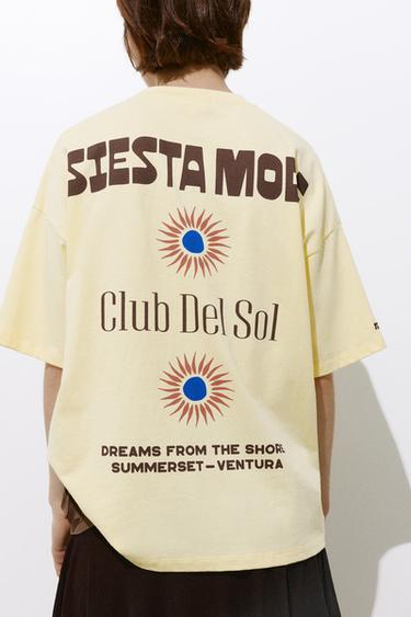 Oversize T-shirt with graphic — Yellow 3