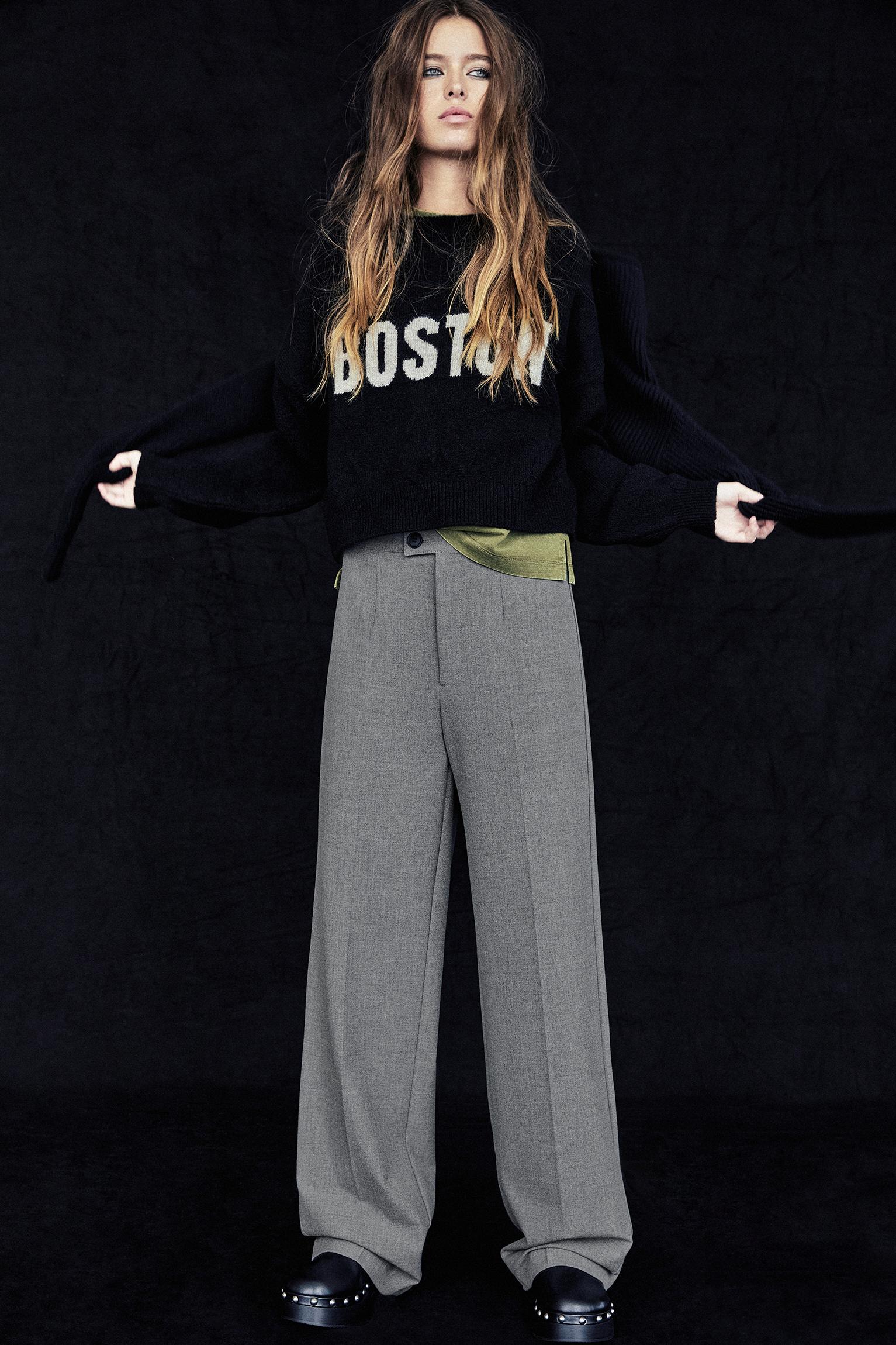 Straight-leg darted trousers — Medium grey