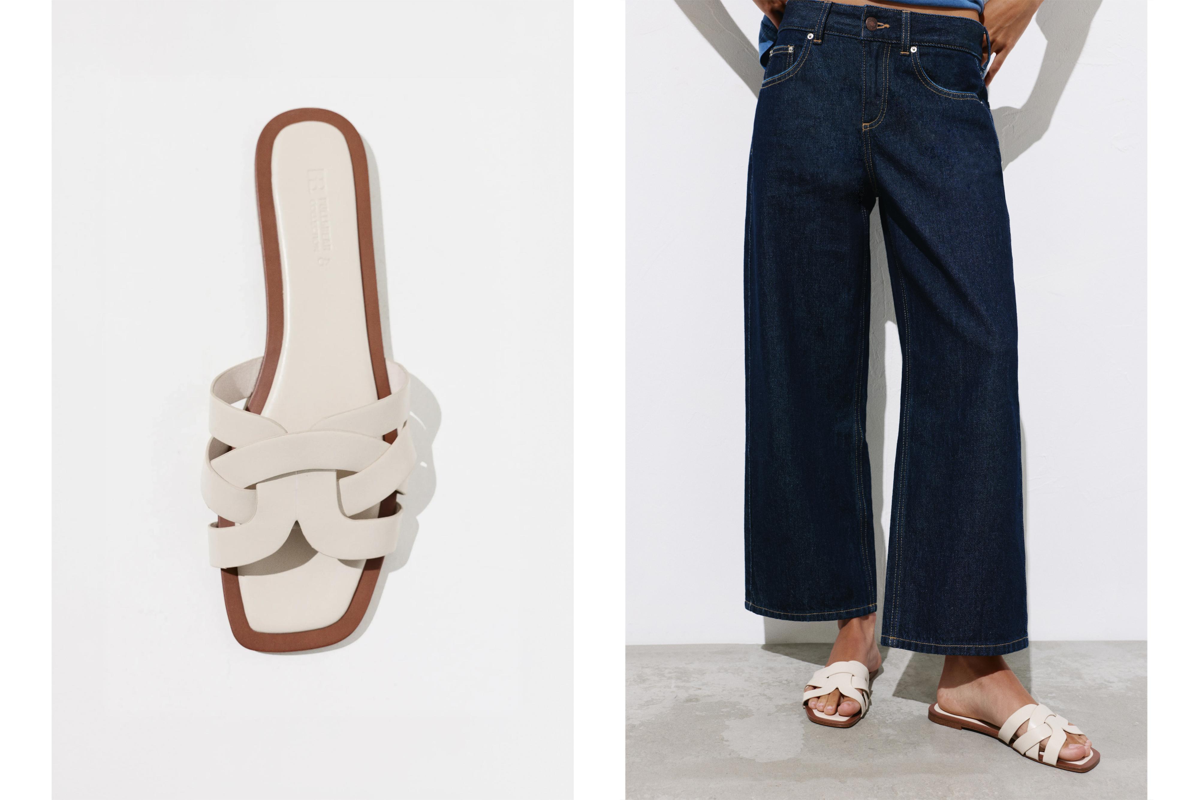Flat strap sandals — Ecru
