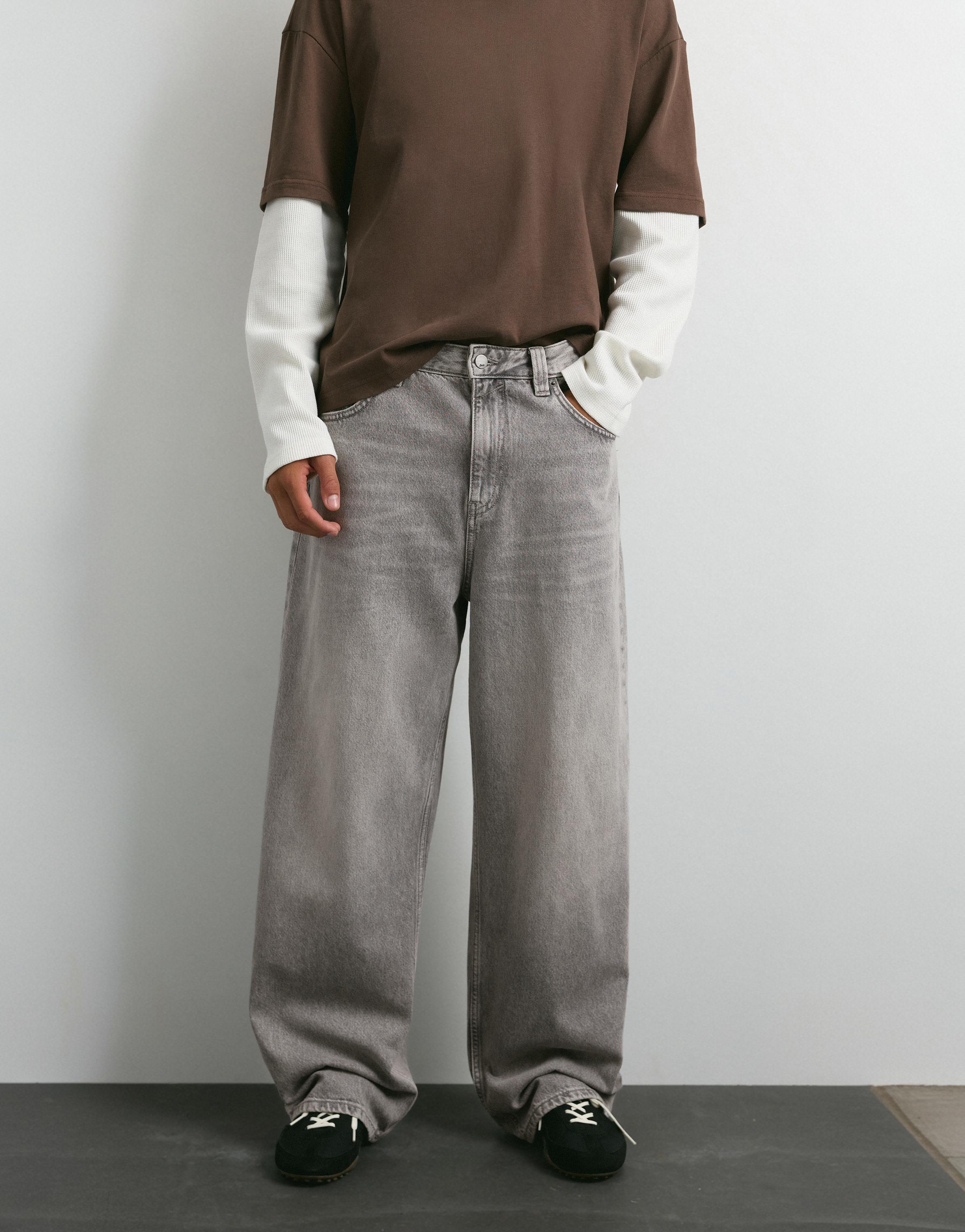 Relaxed baggy jeans — Pale grey