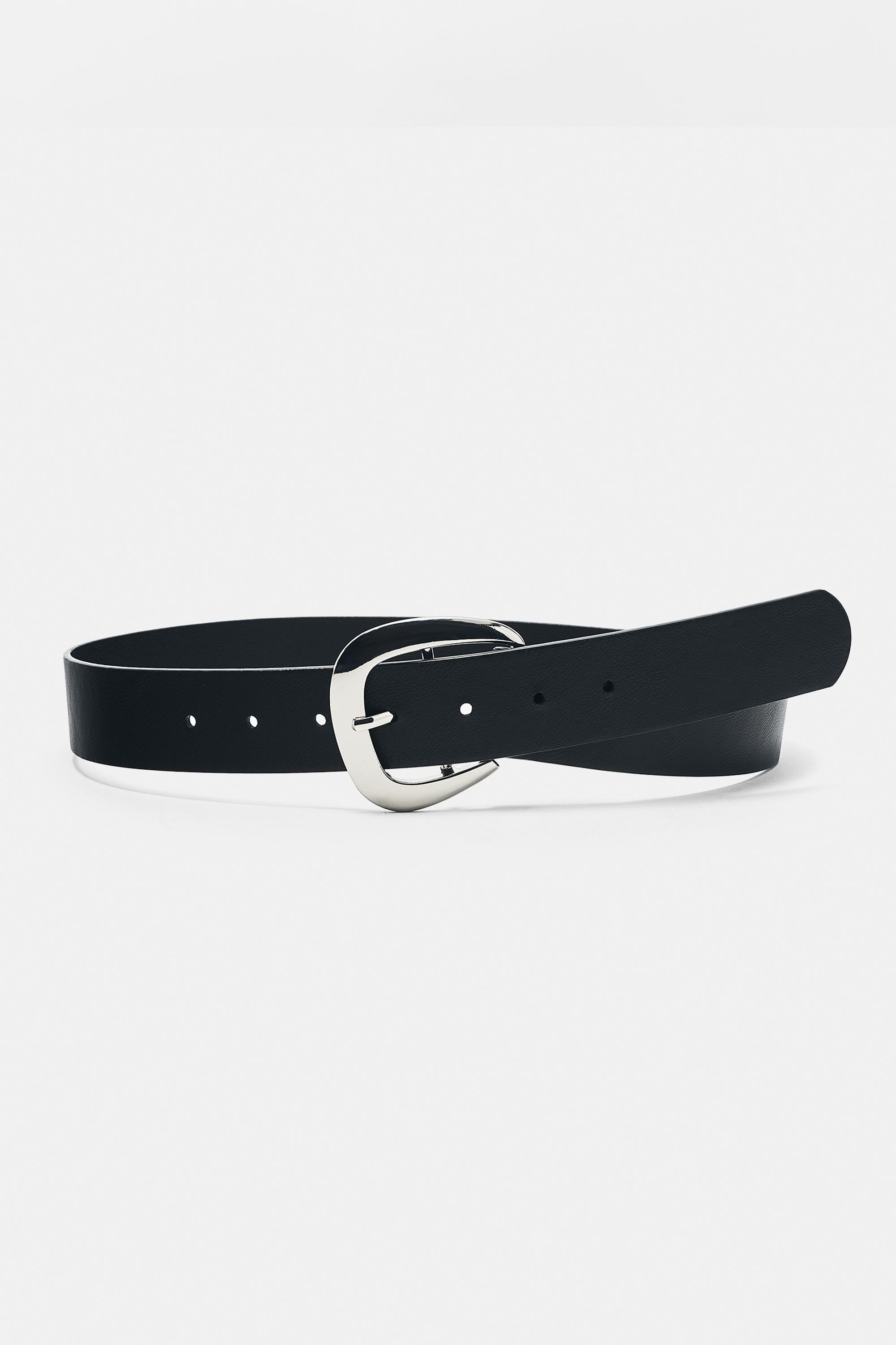 Metallic buckle belt — Black