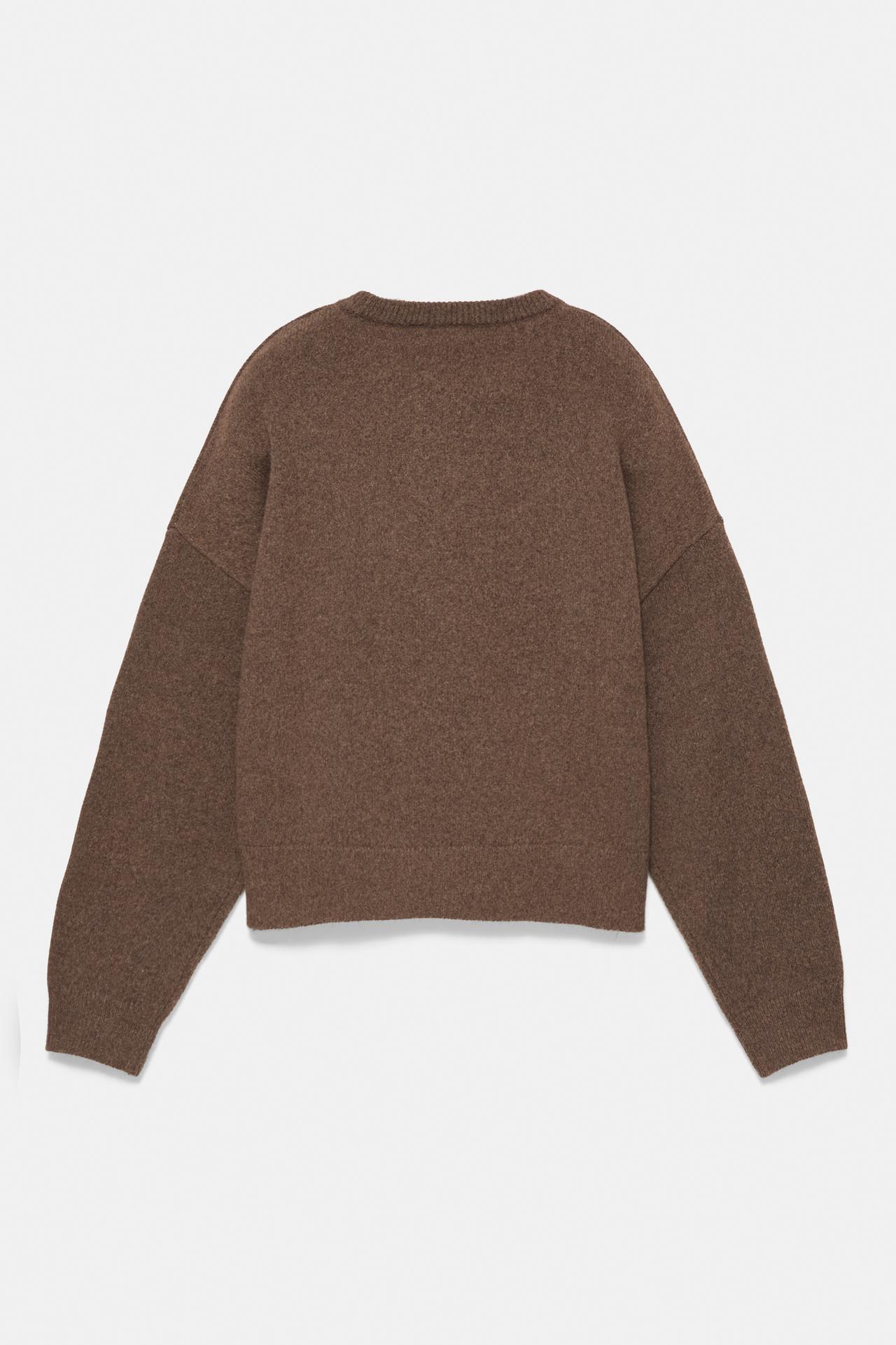 Soft-touch boxy jumper — Brown
