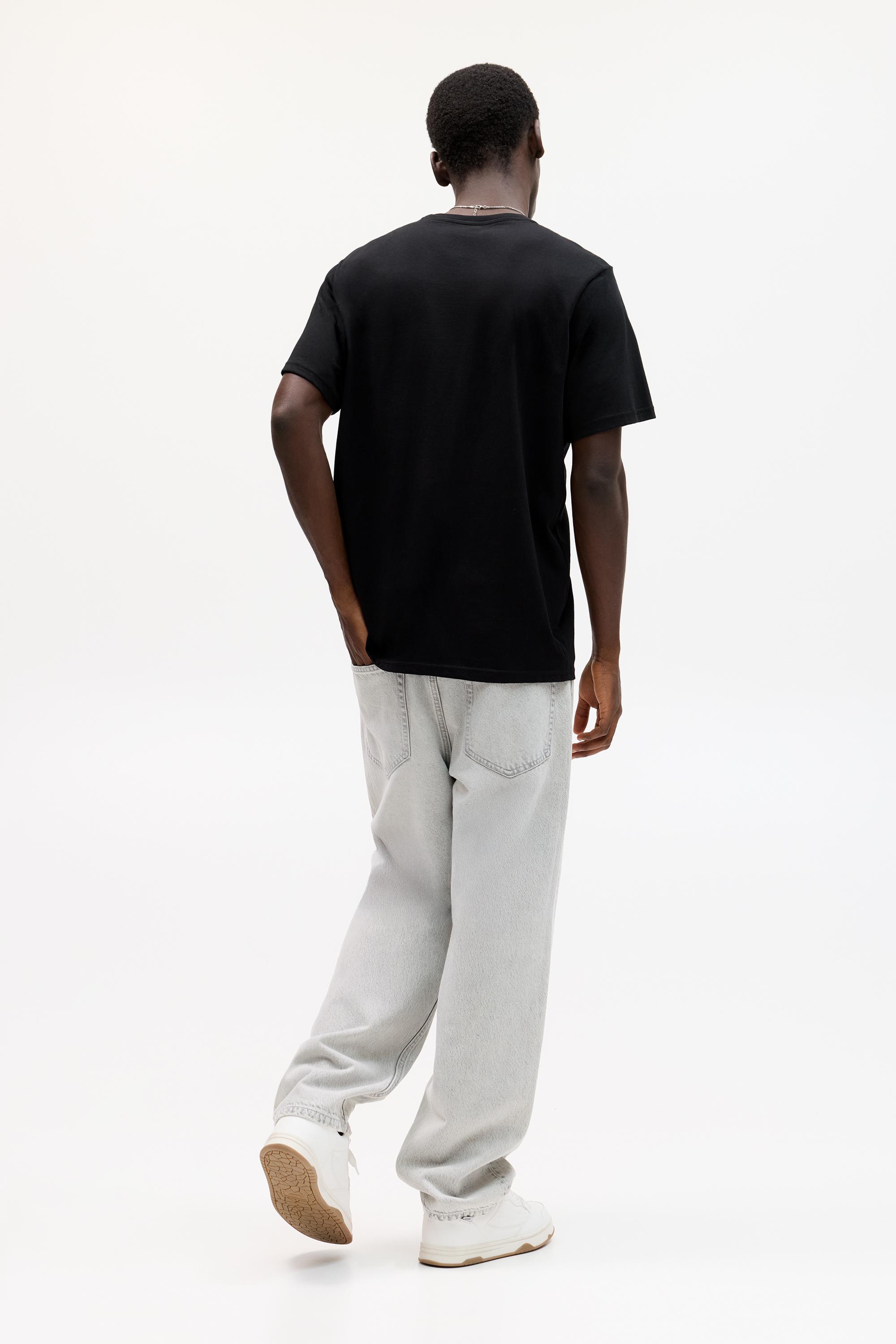 Basic short sleeve cotton T-shirt — Black