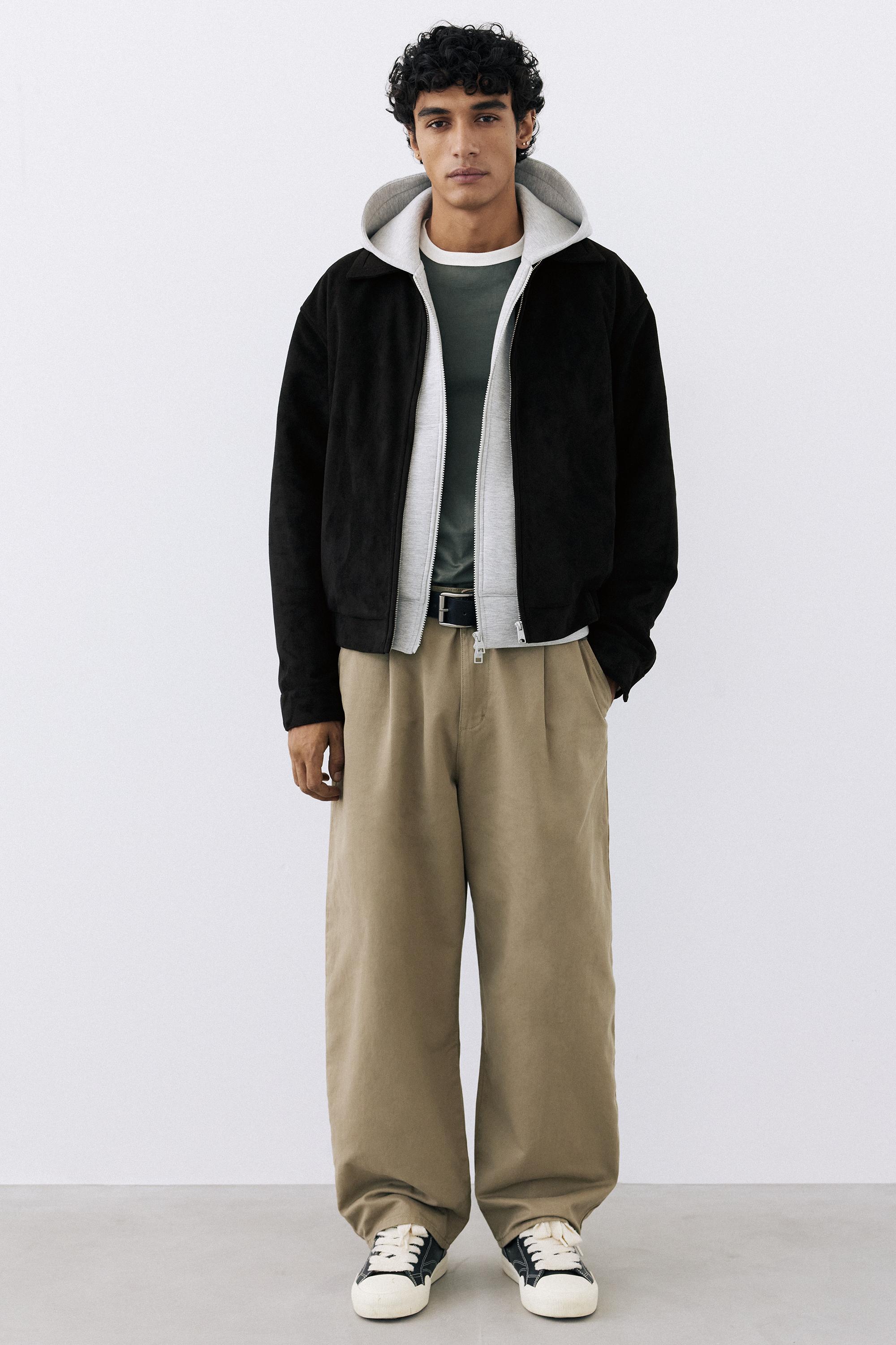 Faux suede jacket — Black