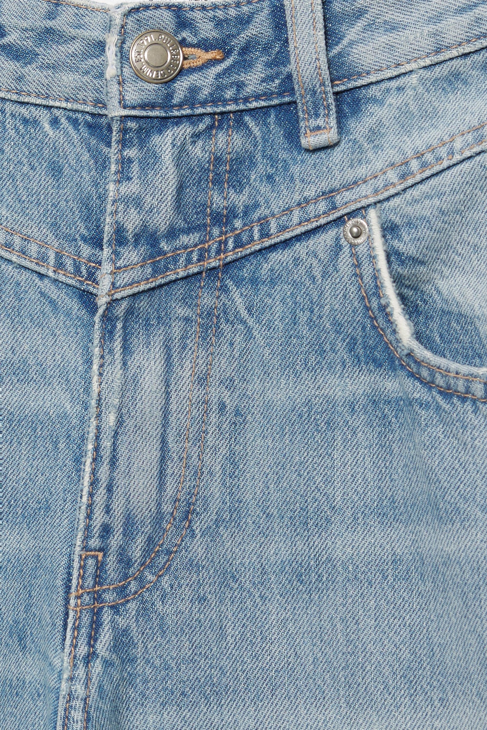 Super wide-leg jeans with seams — Pale blue