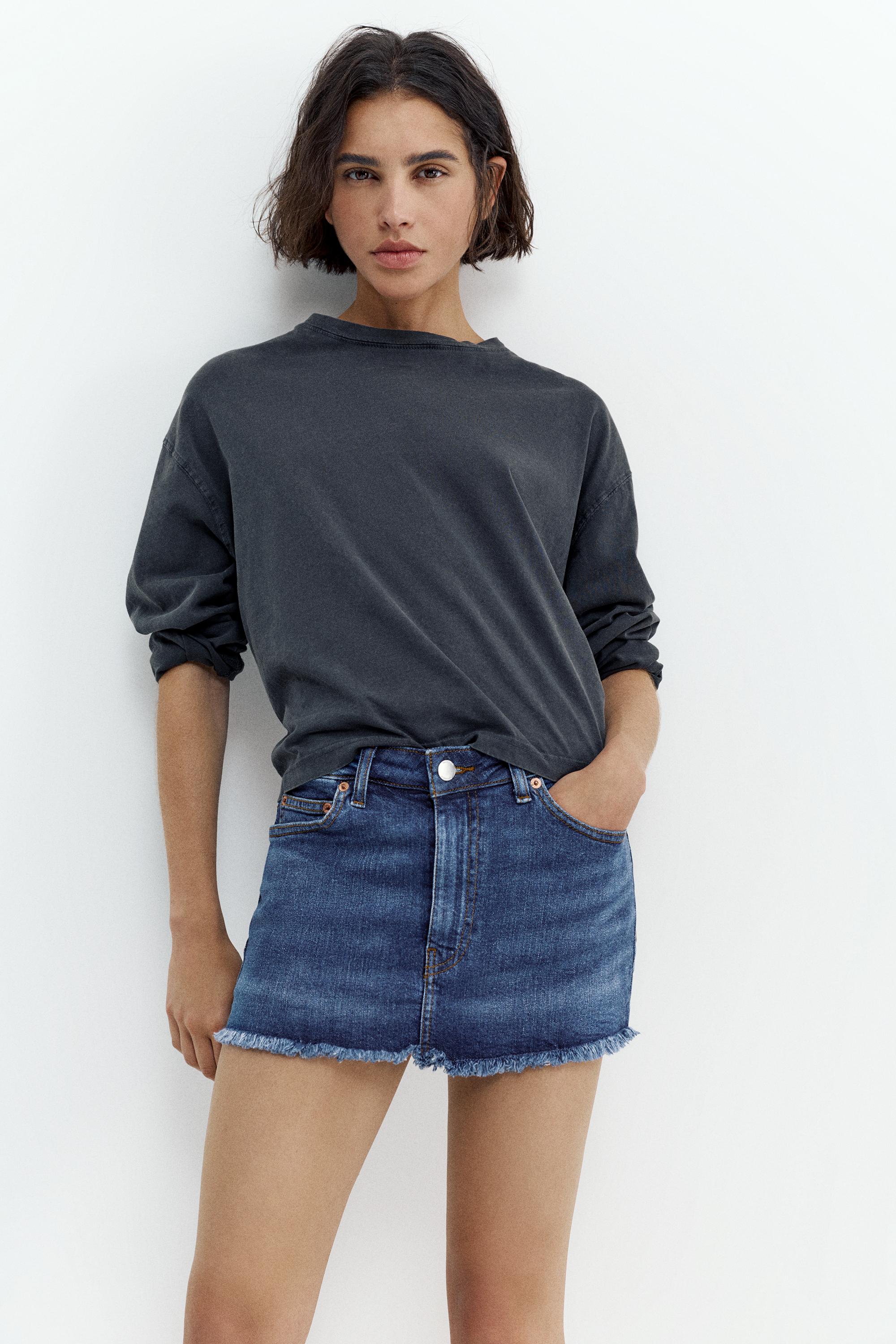 Denim skort — Dark blue