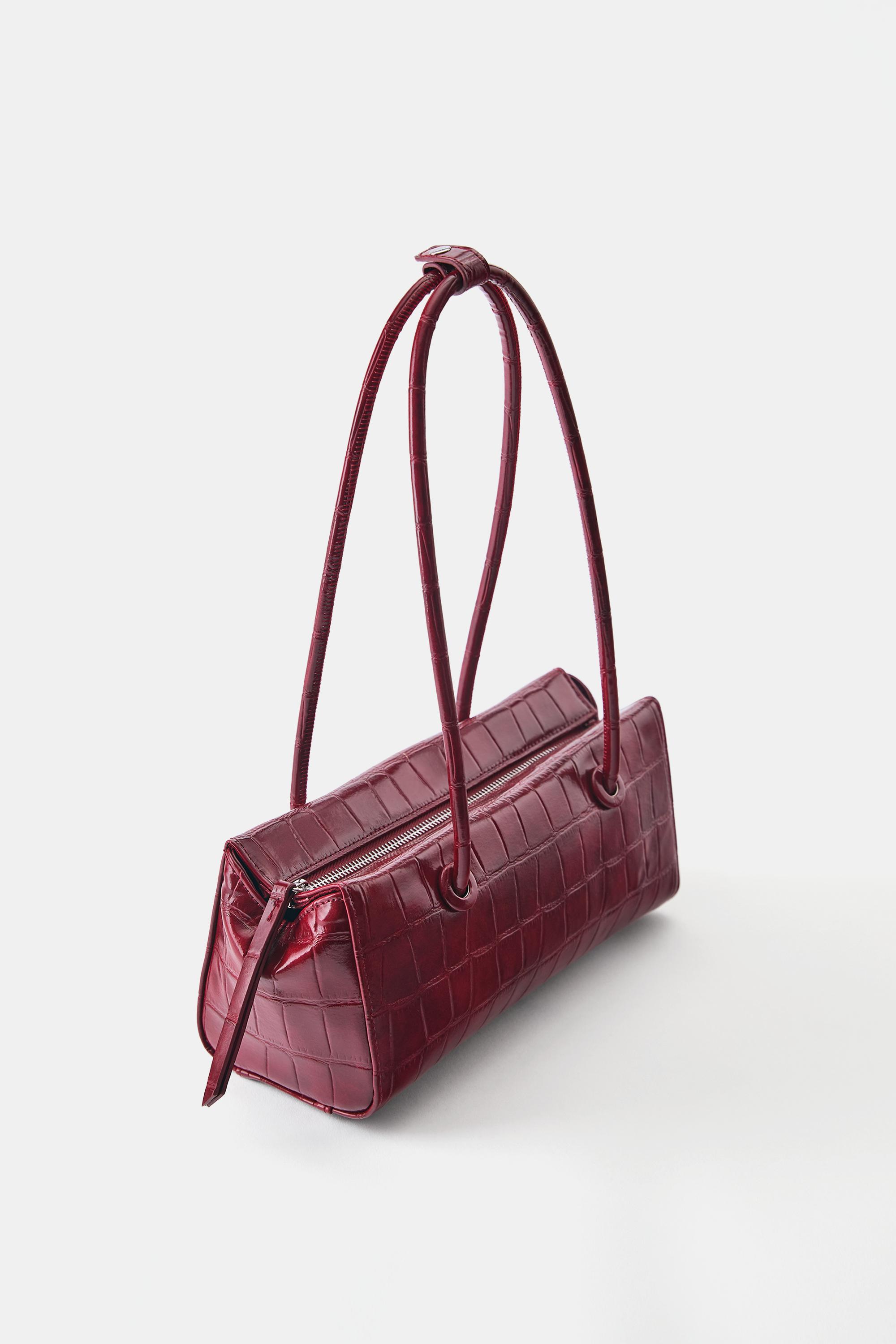 Textured shoulder bag — Red