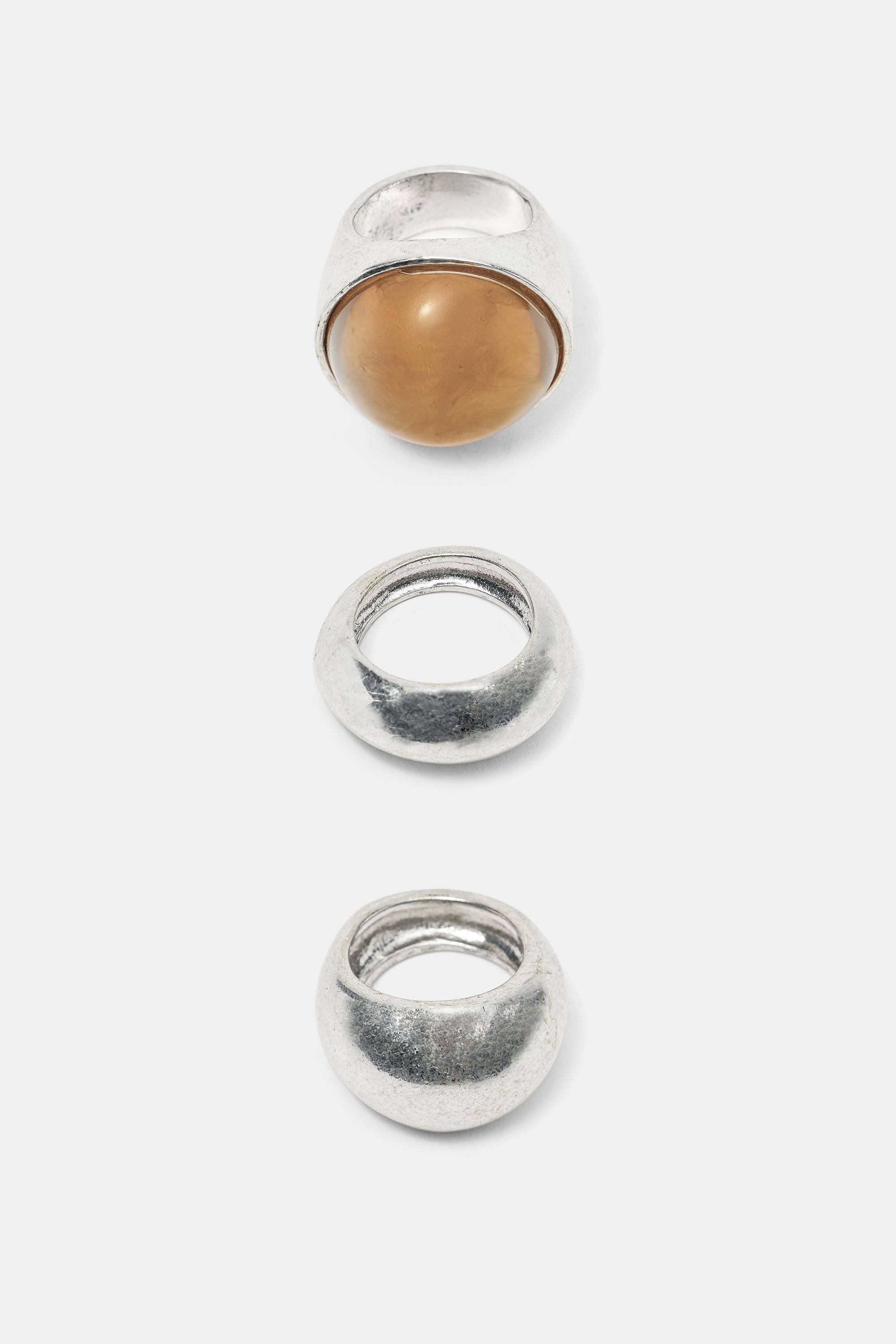 Pack 3 anillos piedra