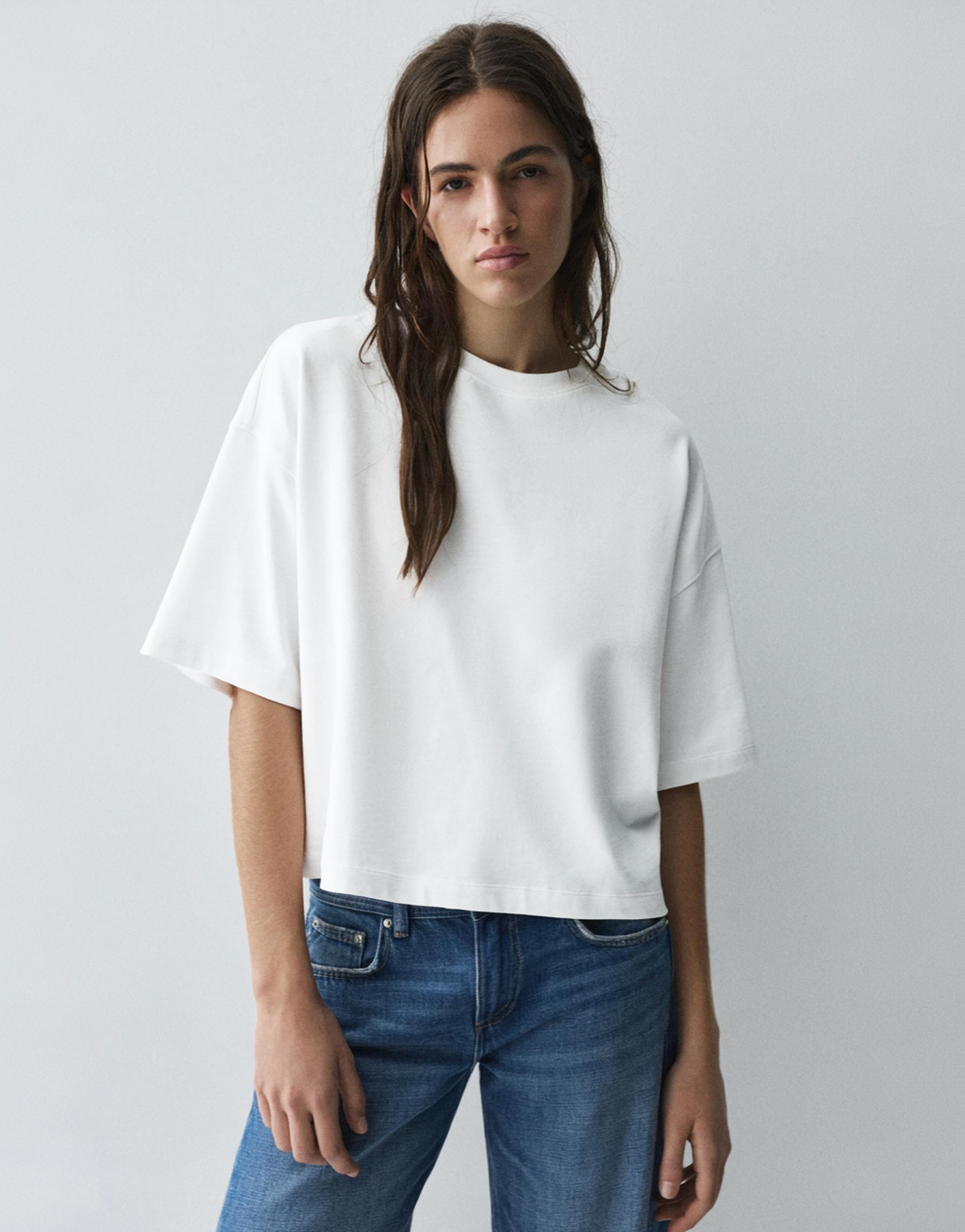 Boxy fit short sleeve T-shirt — White