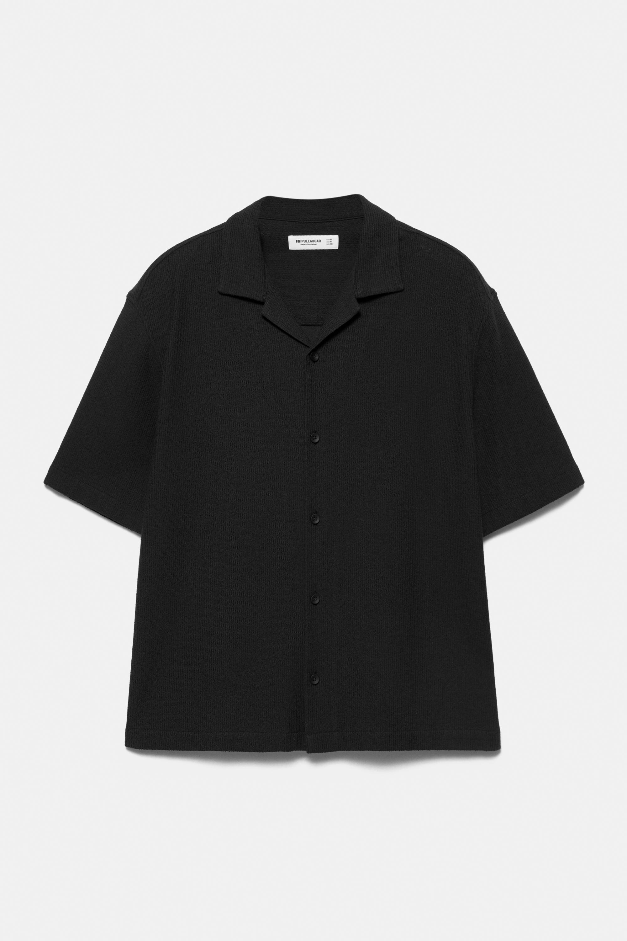 Terrycloth short sleeve shirt — Black