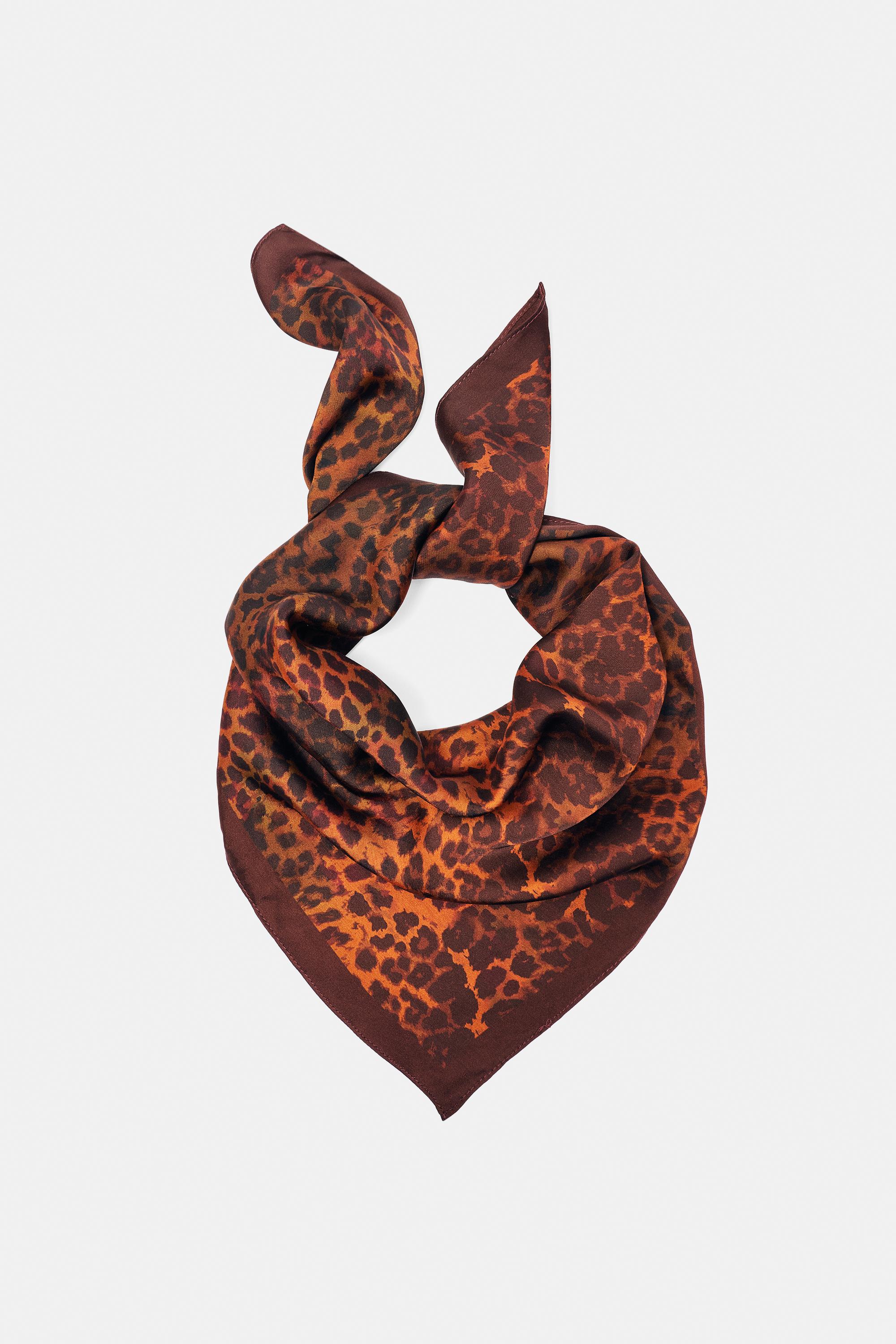 Leopard print bandana — Brown