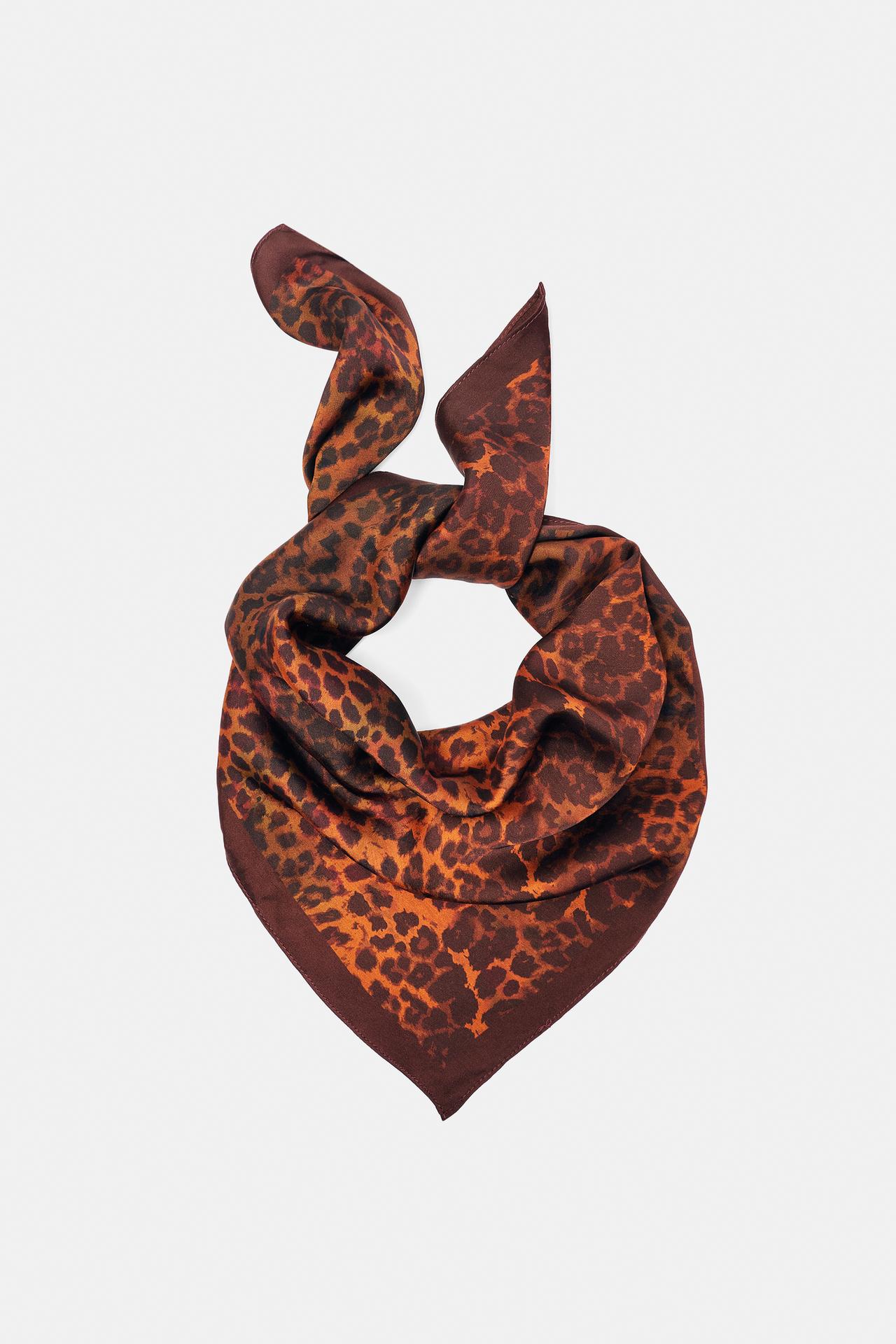 Leopard print bandana — Brown