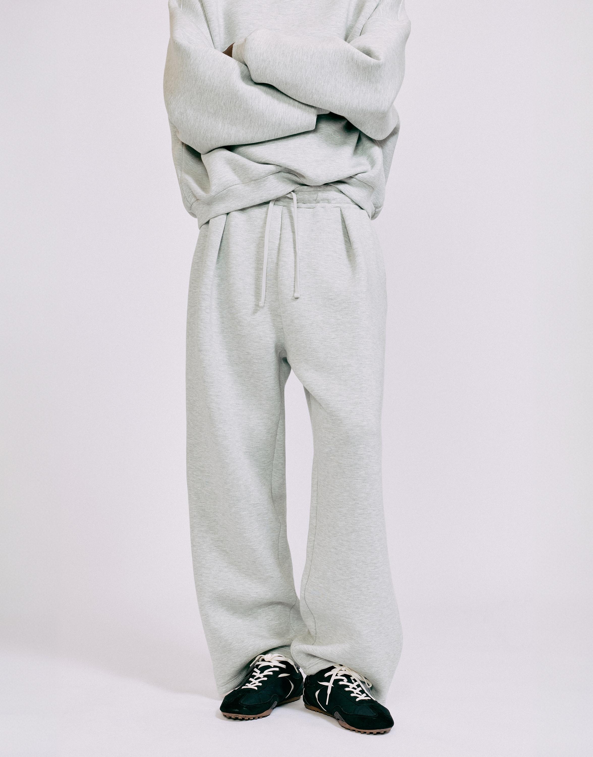 Interlock jogging pants — Grey marl